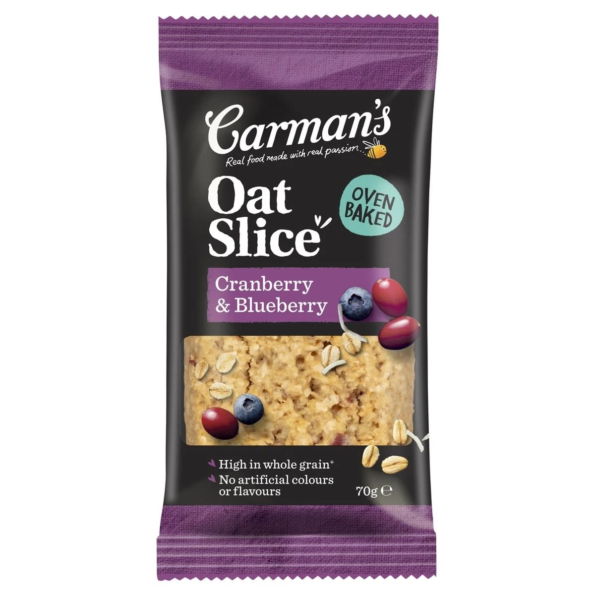 1 Carman's Oat Slice Cranberry and Blueberry 70g, 1 of 3