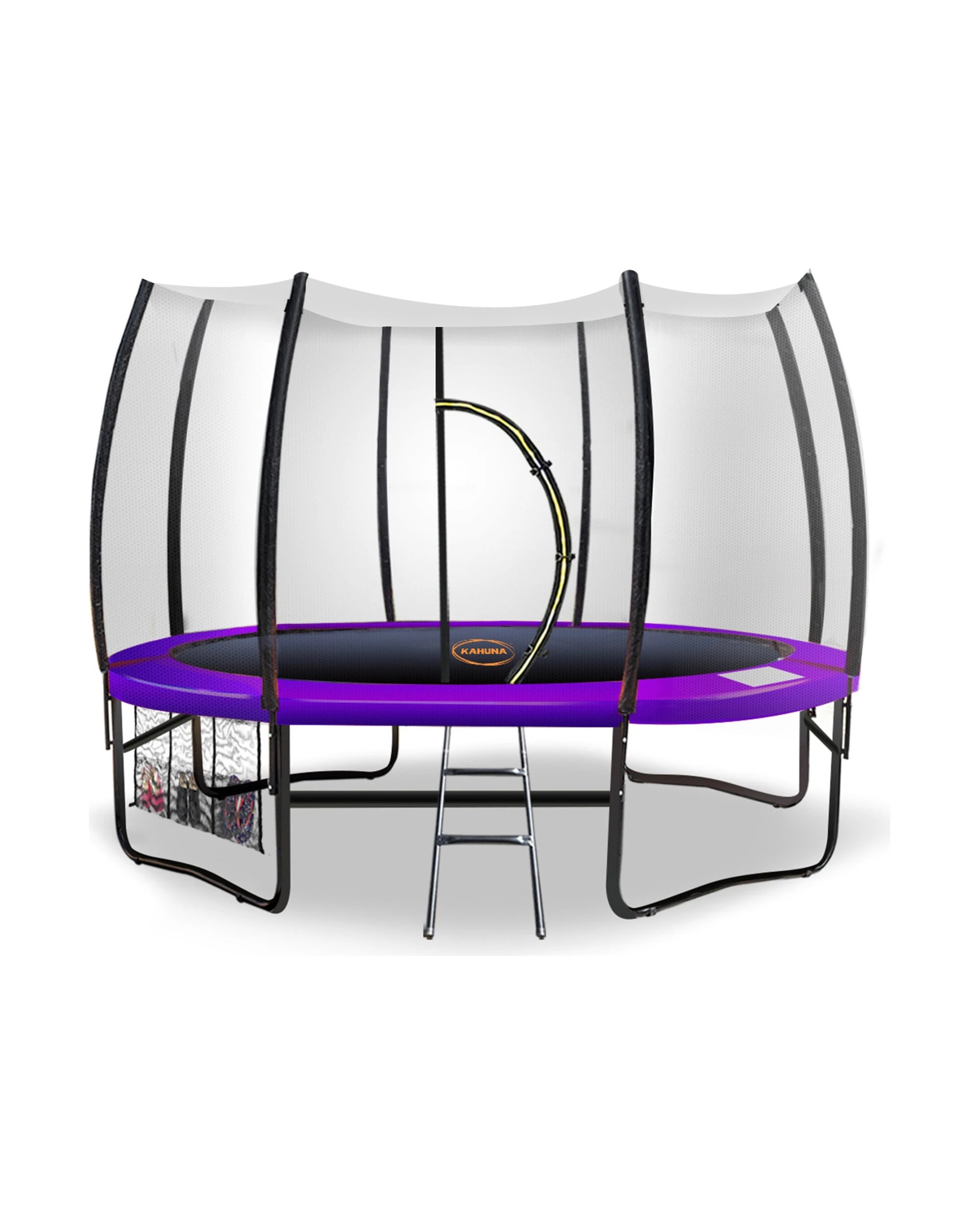 1 Kahuna Twister 10ft Springless Trampoline with Basketball Set - Purple, 1 of 6