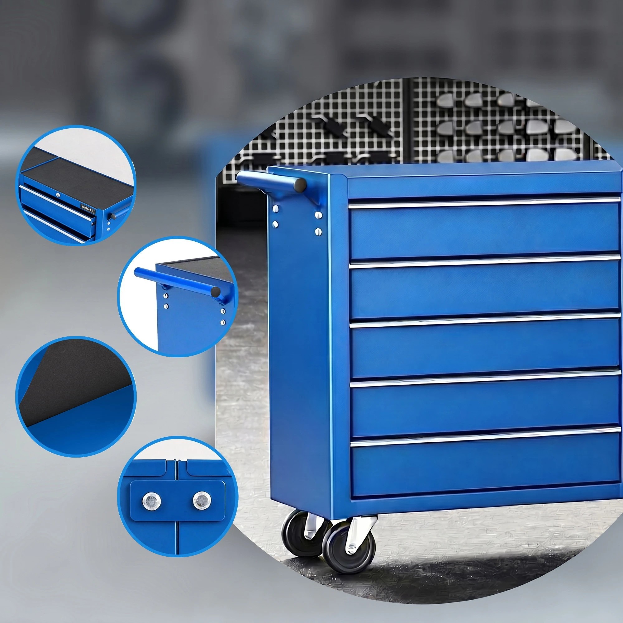 3 Giantz Tool Chest Trolley 10 Drawers Toolbox Storage - Blue, 3 of 7
