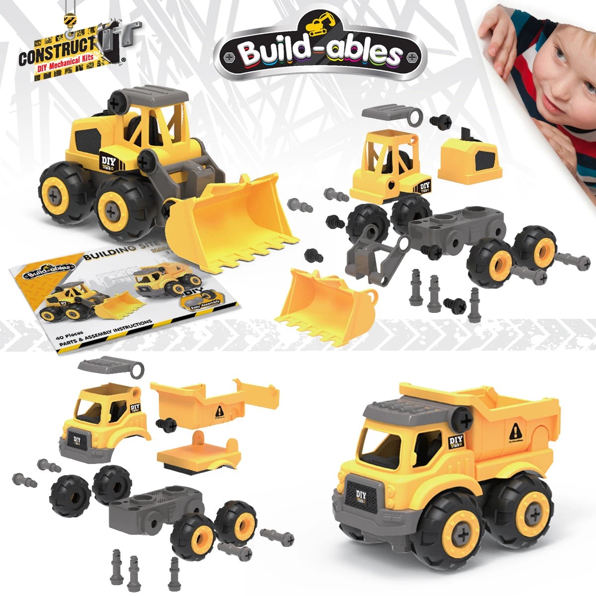 8 Construct-It Build-ables - Building Site Vehicles 2 in 1, 8 of 8