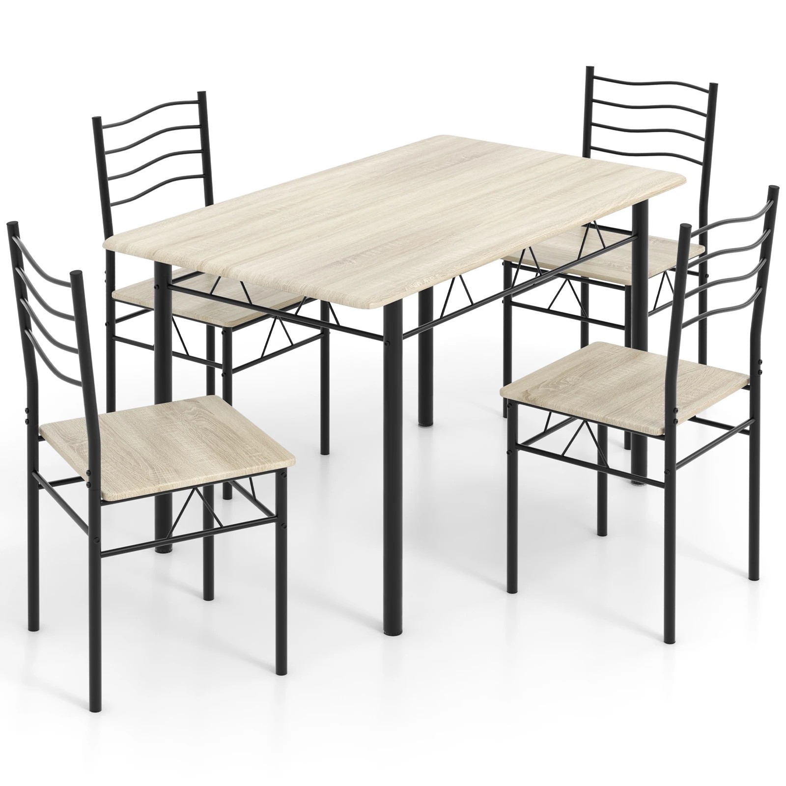 1 Costway 5PCS Wood Dining Table Chairs Set Kitchen Restaurant, 1 of 3
