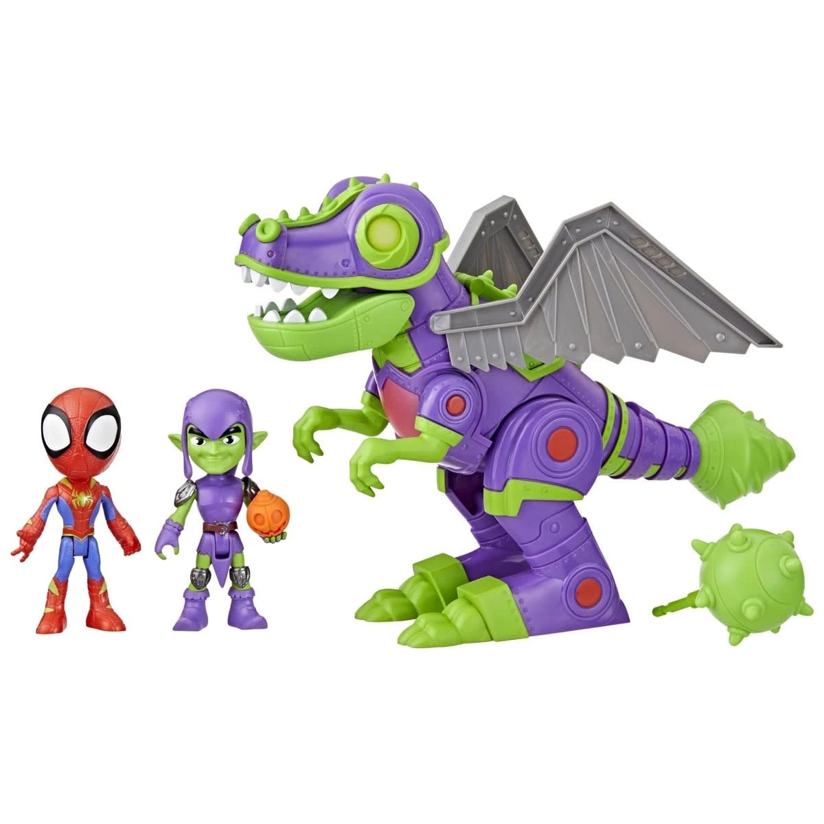 3 Disney Junior Marvel Spidey and His Amazing Friends Dino Webs Goblinsaurus Mech Pack, 3 of 5