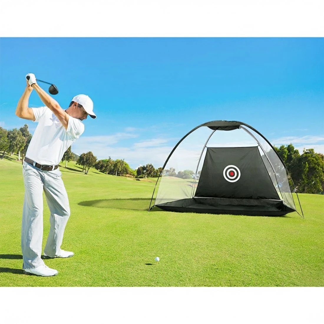 4 Everfit 3M Golf Practice Net Portable Training Aid Driving Target Tent - Green, 4 of 6