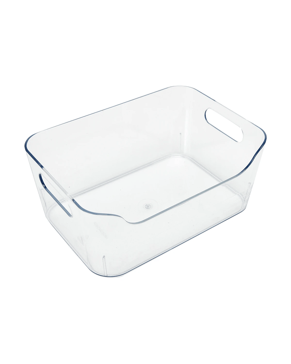 Small Cut Out Edge Storage Tub - Clear - Clear - One Size