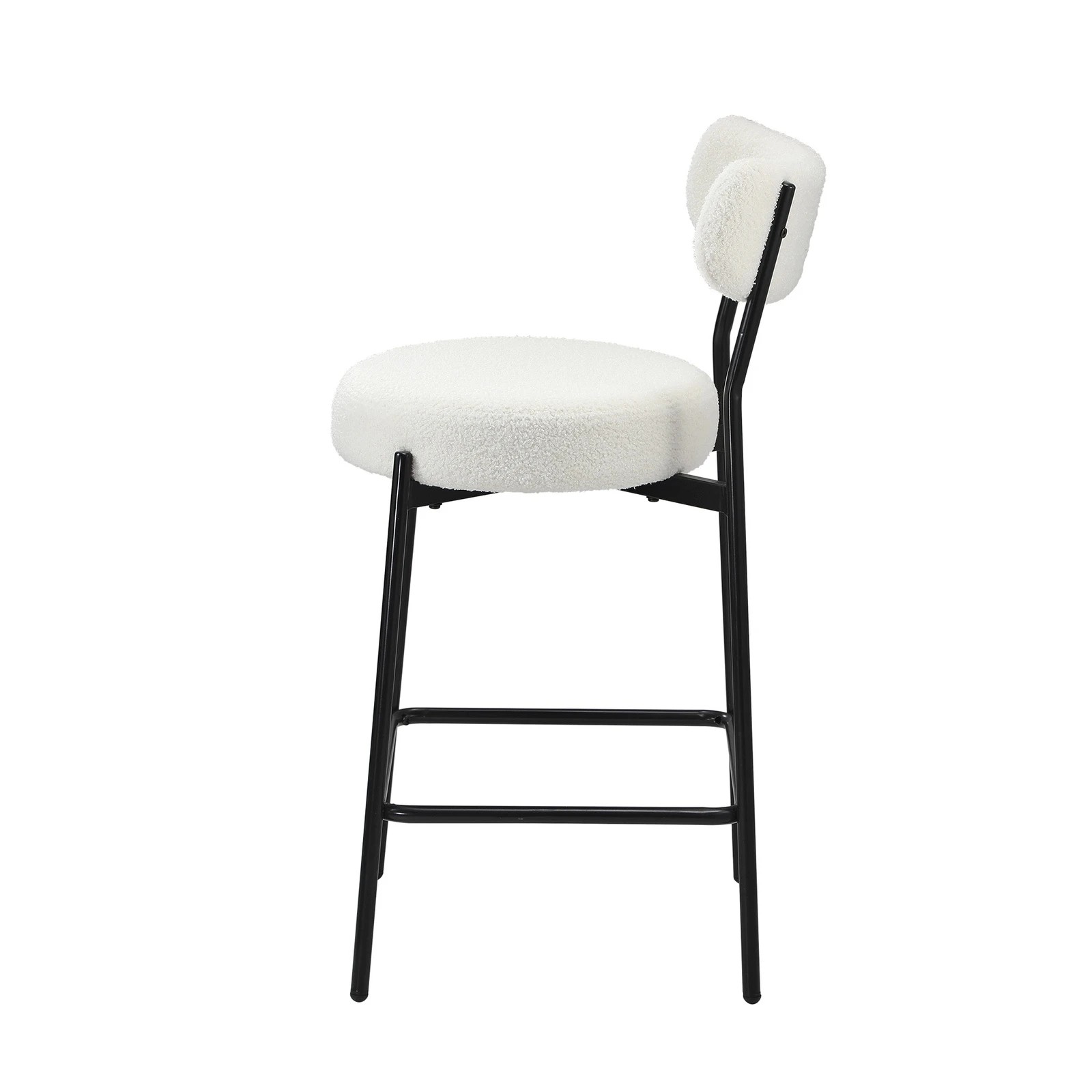 8 Oikiture 4x Bar Stools Kitchen Dining Chairs Counter Stool Boucle Fabric
 - White, 8 of 10