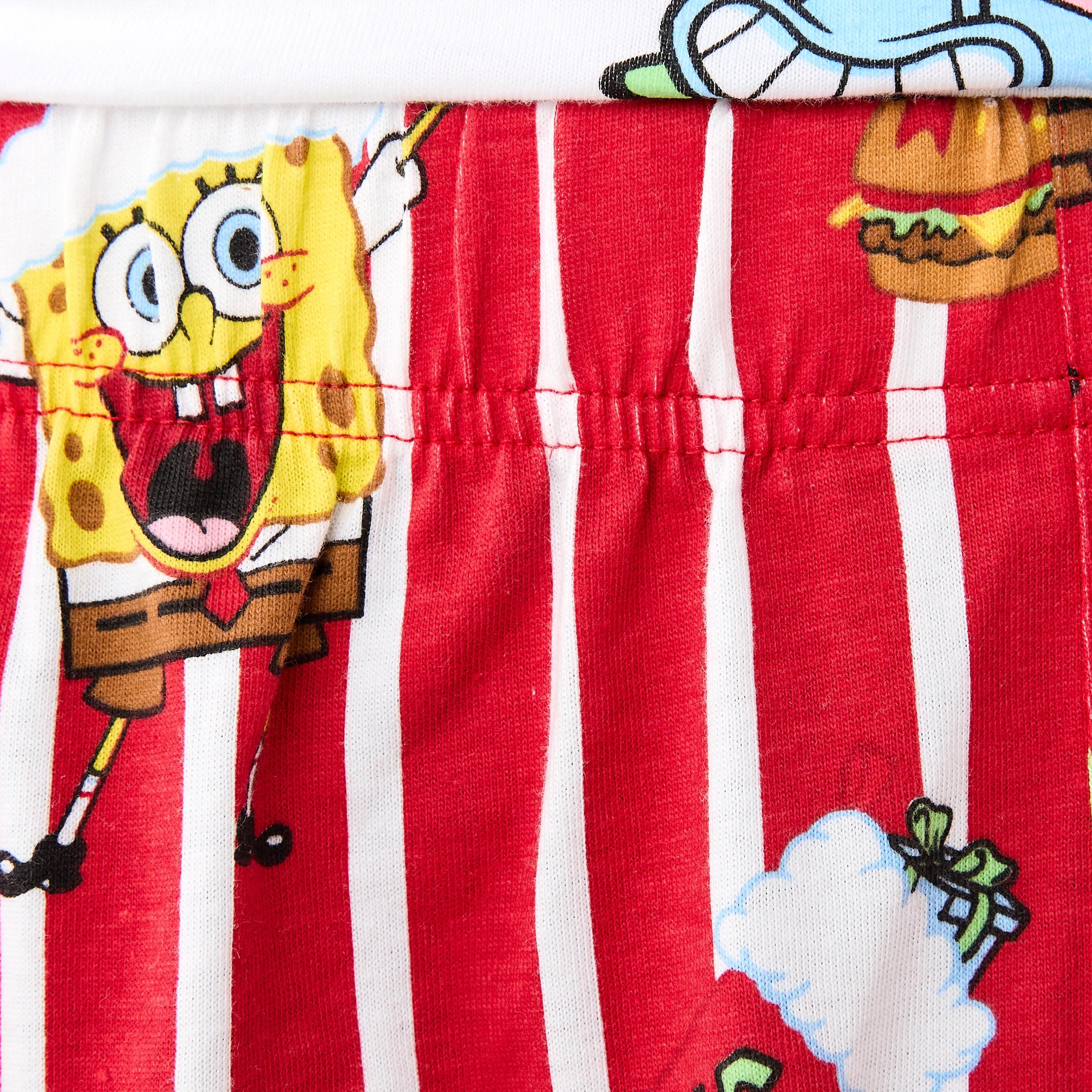 6 SpongeBob License Short Sleeve Top and Knit Shorts Family Matching Pyjama Set SPONGEMAS XMAS FAMILY, 6 of 8