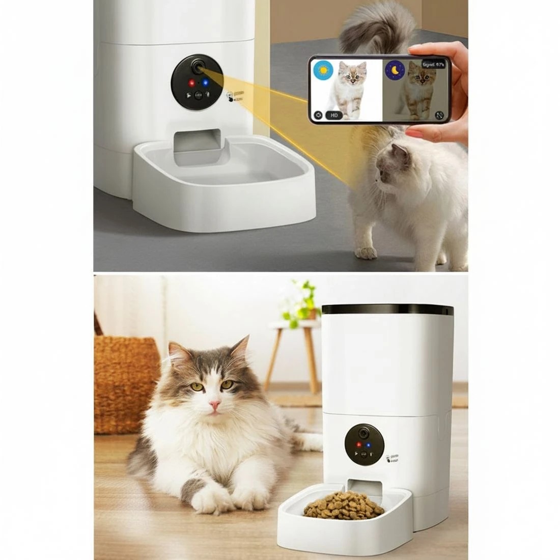 5 i.Pet Automatic Pet Feeder 6L Wifi Camera Dog Cat Smart Food Dispenser Timer - White, 5 of 6