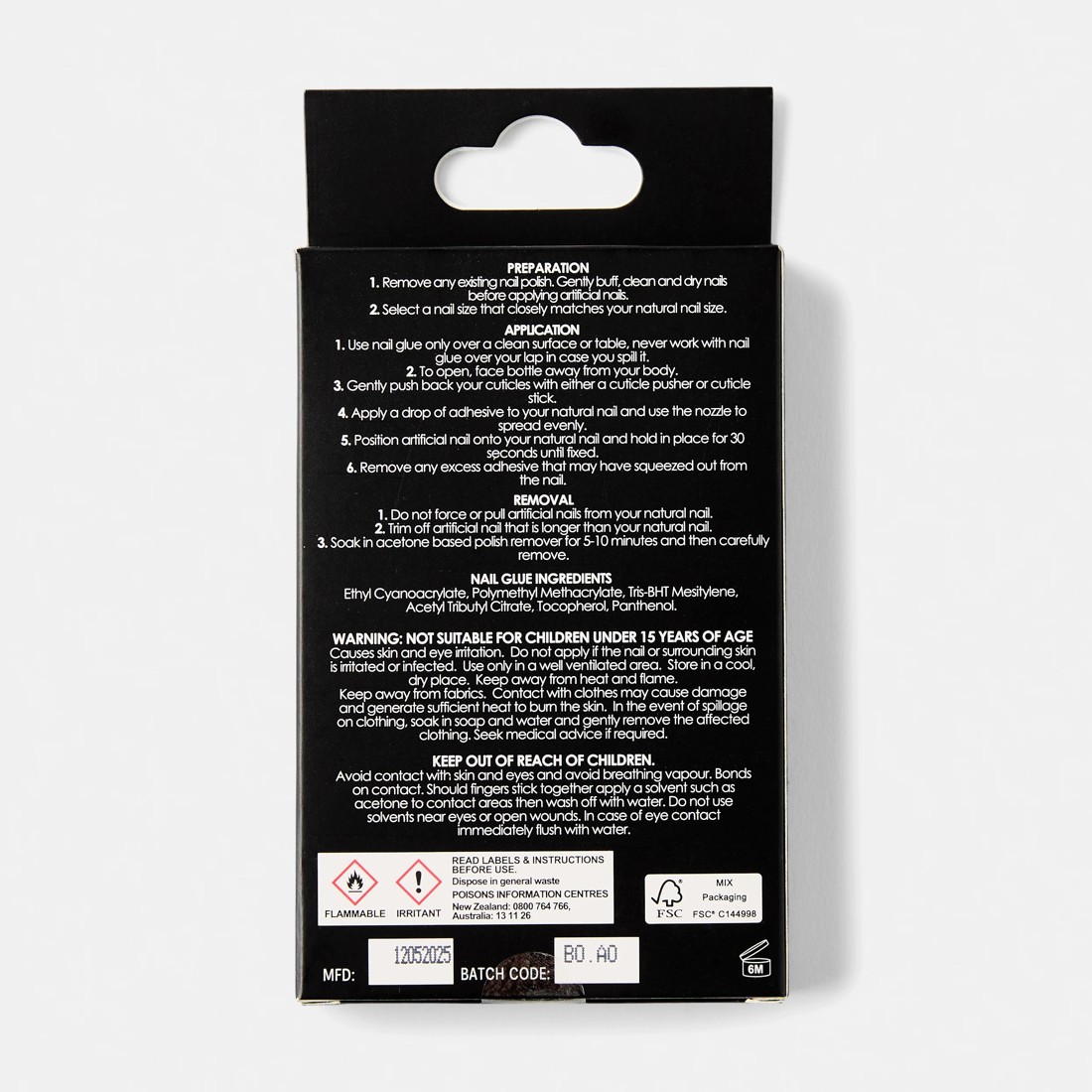 2 OXX Cosmetics 100 Pack Artificial Nails with Adhesive - Short Square Shape, French Tip, 2 of 4