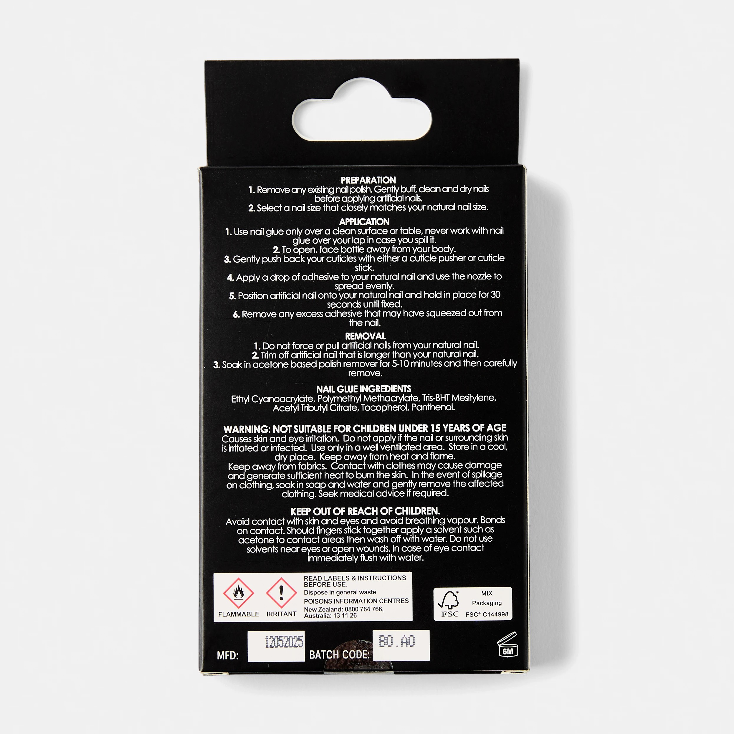 2 OXX Cosmetics 100 Pack Artificial Nails with Adhesive - Short Square Shape, French Tip, 2 of 4