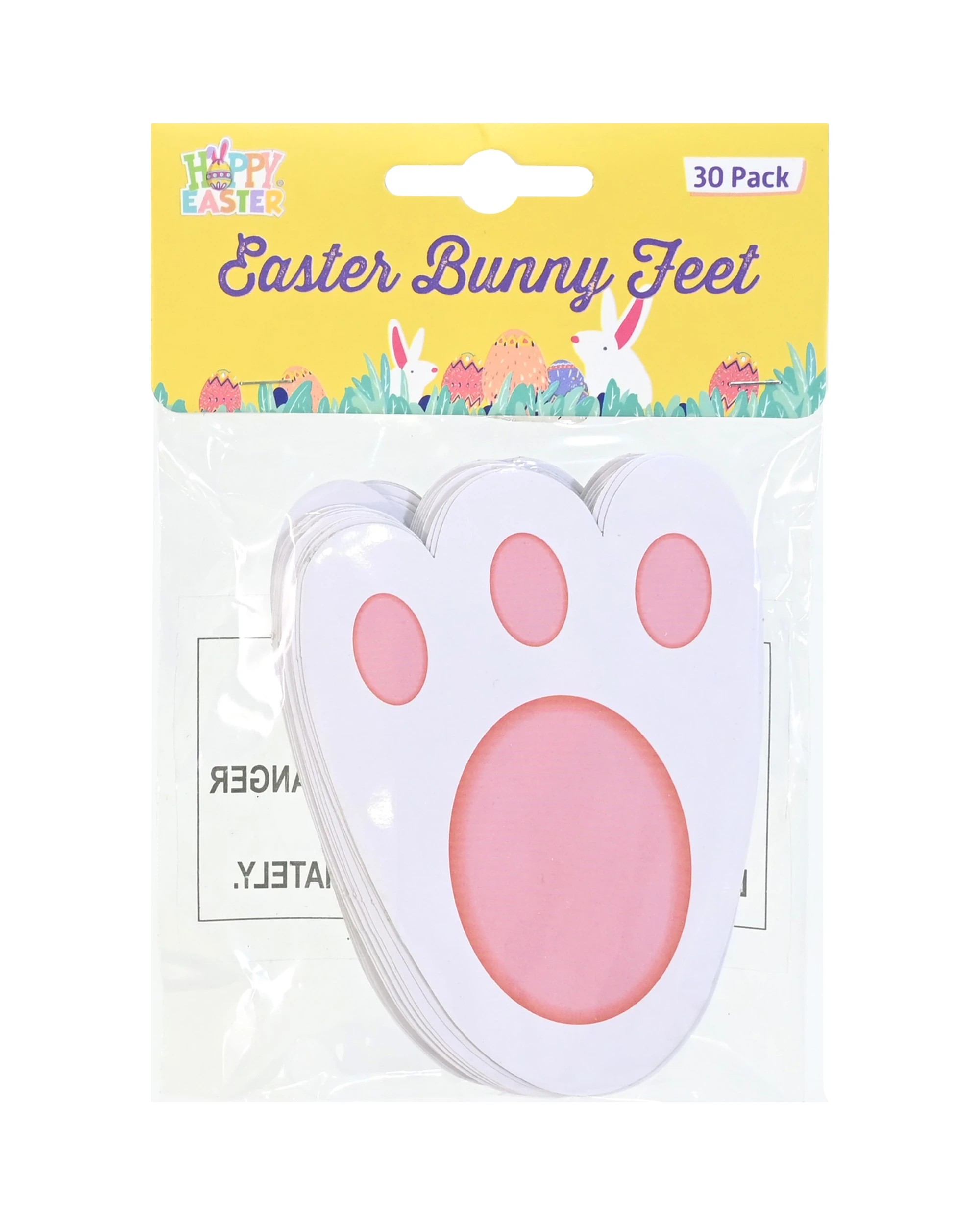 3 Uncle Bills Easter Bunny Footprints Pack of 30 - White, 3 of 3