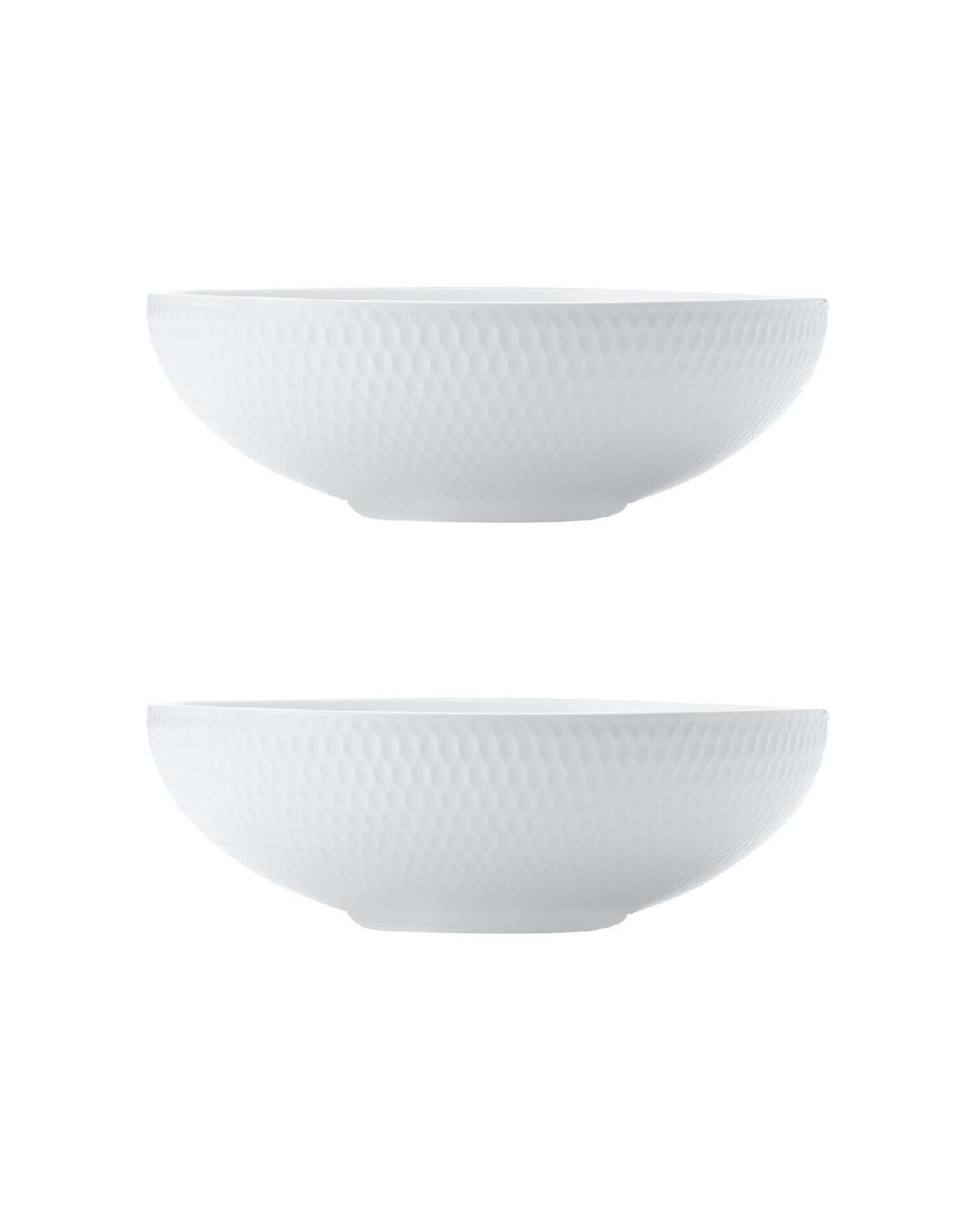 1 Maxwell & Williams 2PK White Basics Diamonds 16cm Coupe Bowl Porcelain - White, 1 of 1