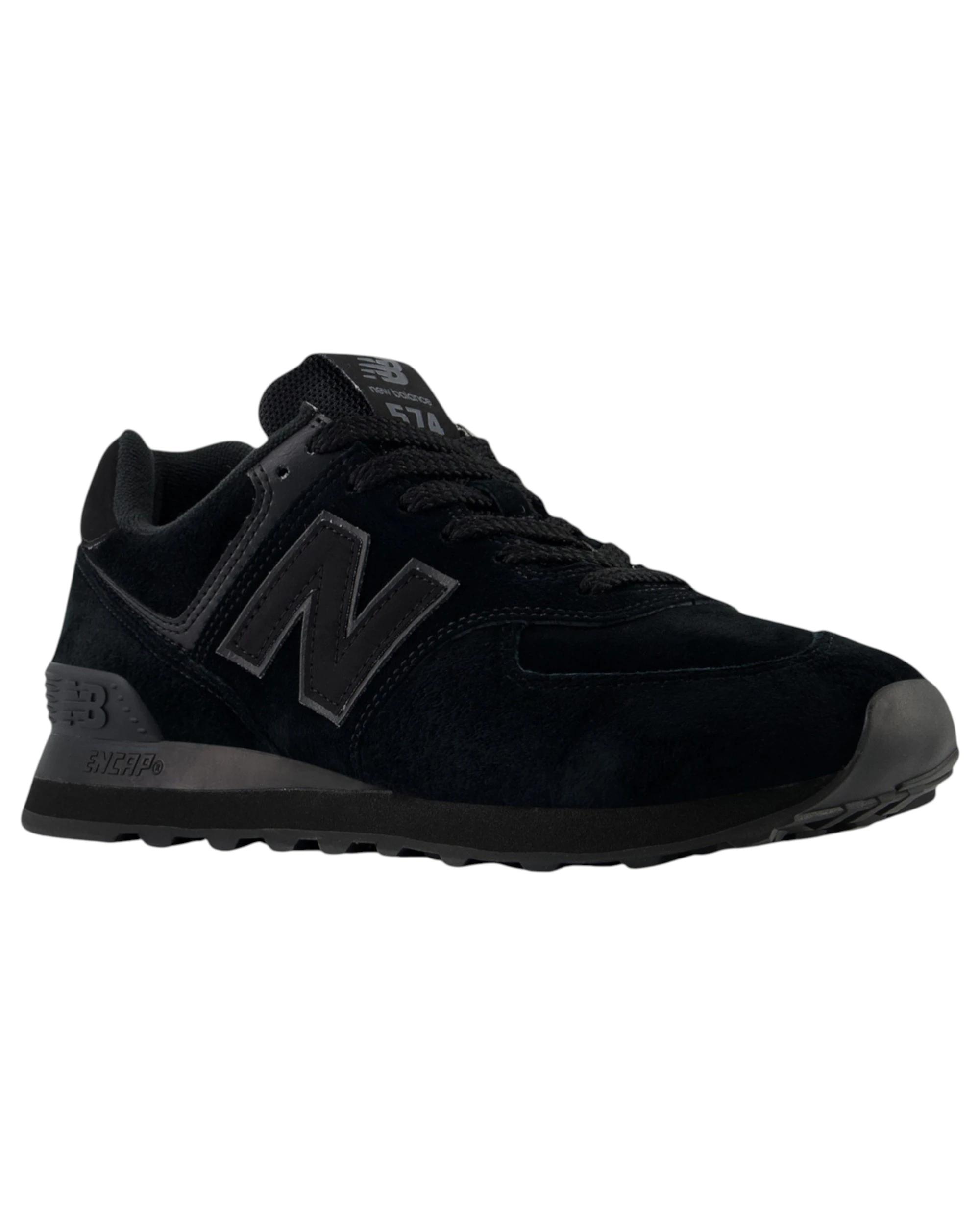 6 New Balance Mens 574 Black Athletic Shoes BLACK, 6 of 6