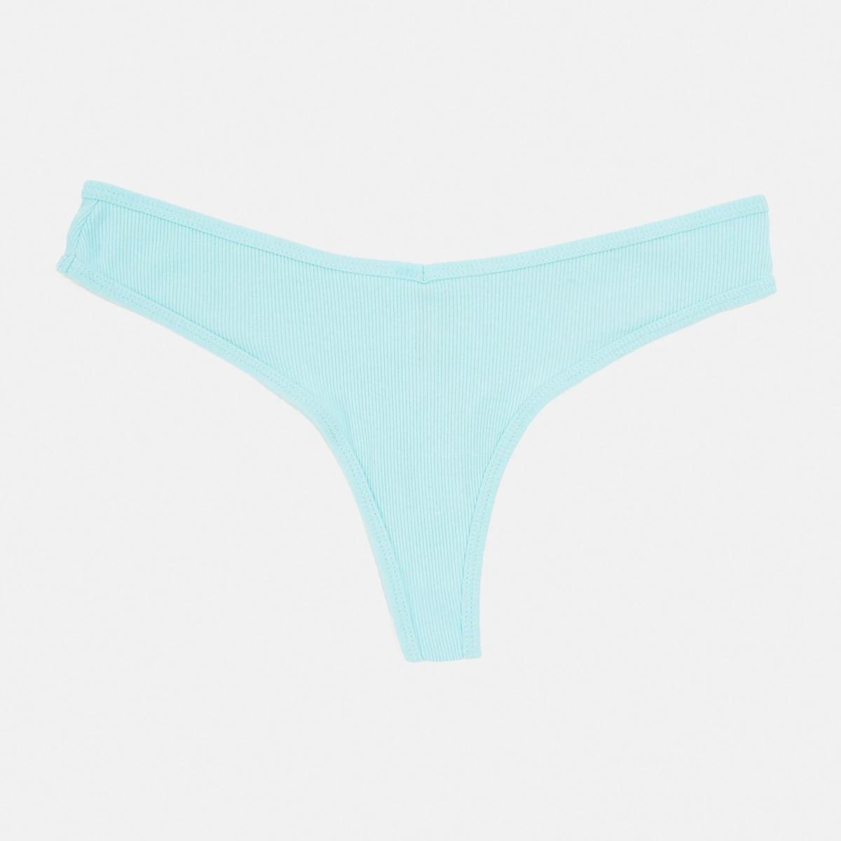 1 Ribbed G-string Briefs BRIGHT TURQUOISE, 1 of 6