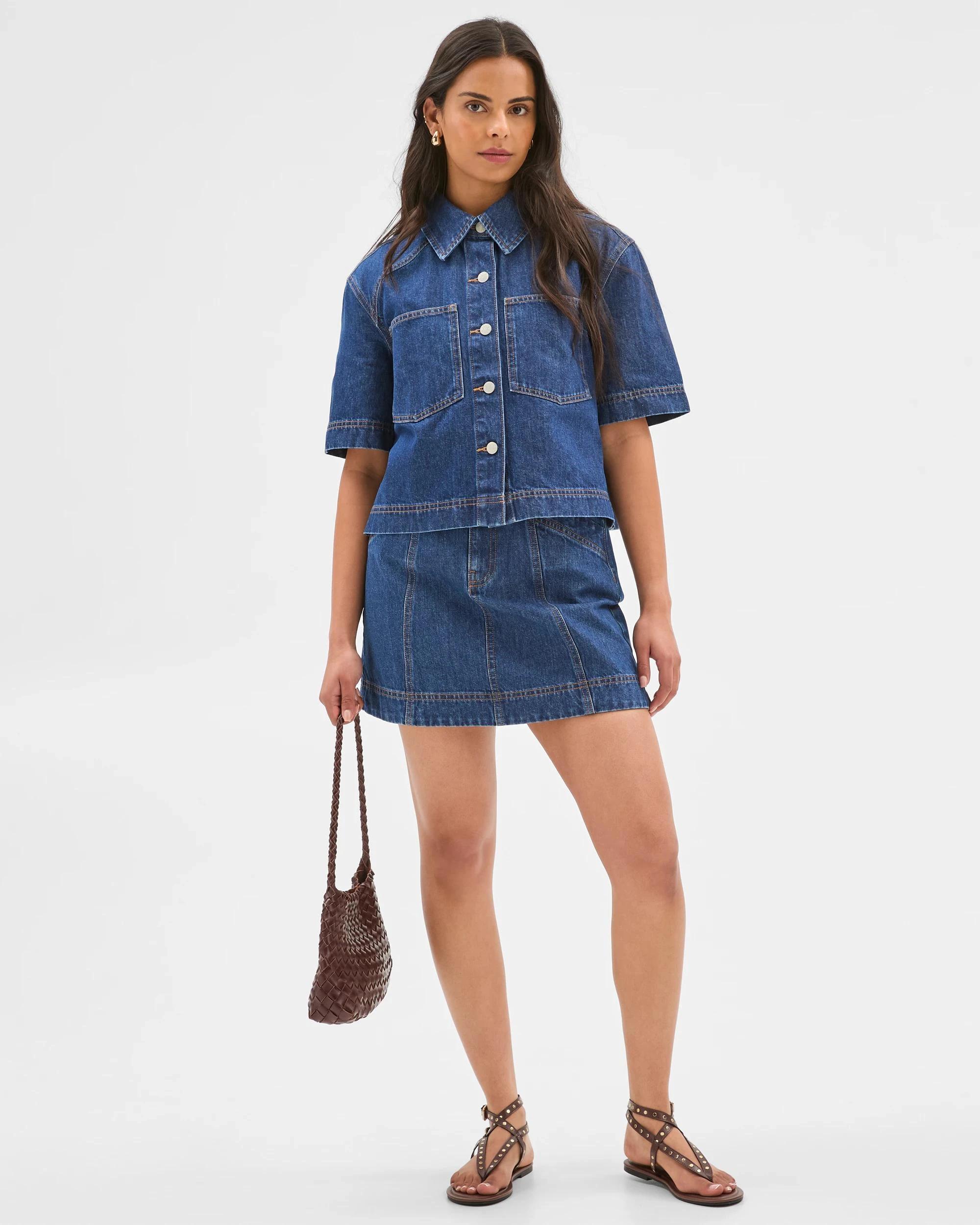 2 Target Raglan Denim Shacket 70'S INDIGO, 2 of 5