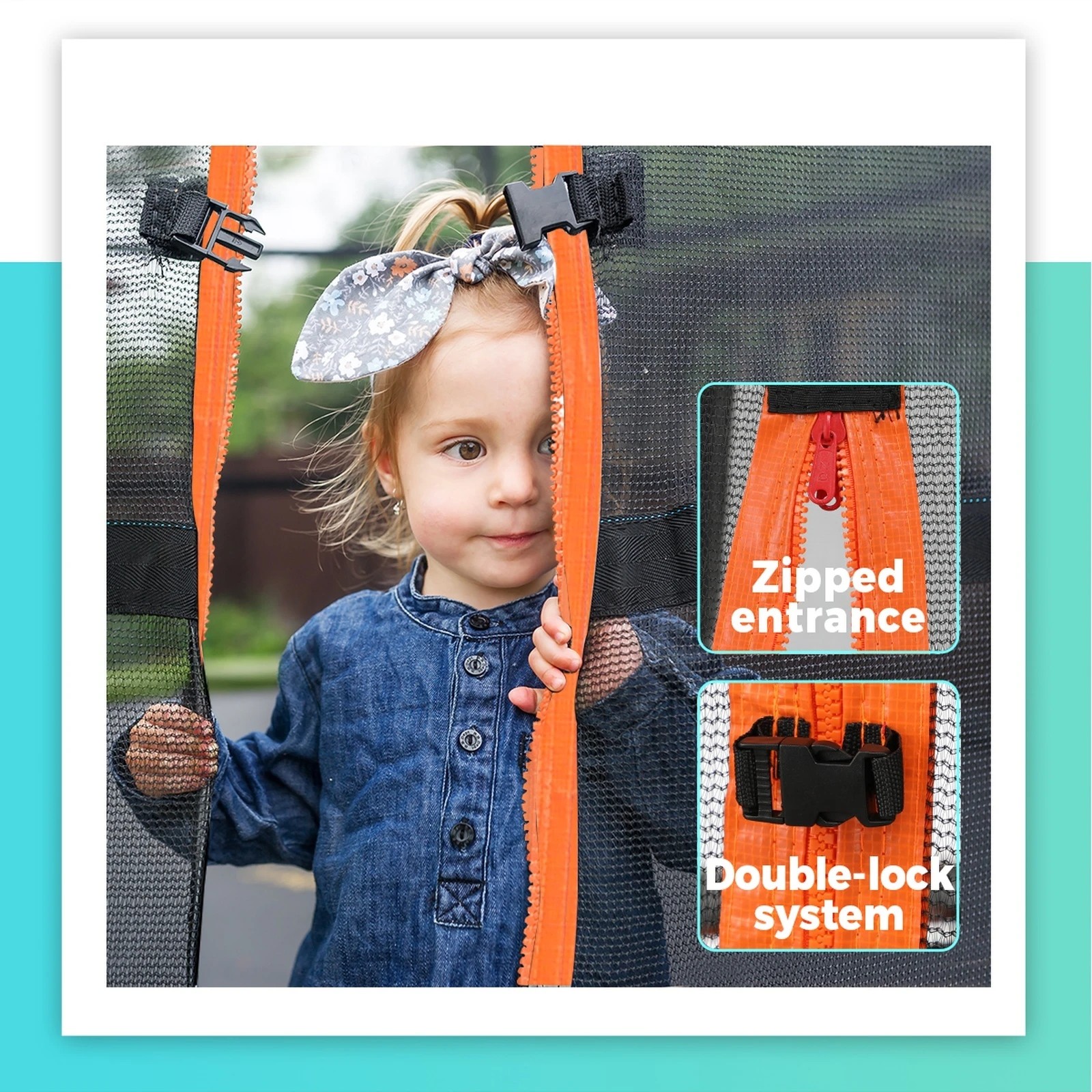 5 Mazam 8ft Trampoline Round Kids Trampolines Encosure Safety Net With Ladder
 - Multi, 5 of 10