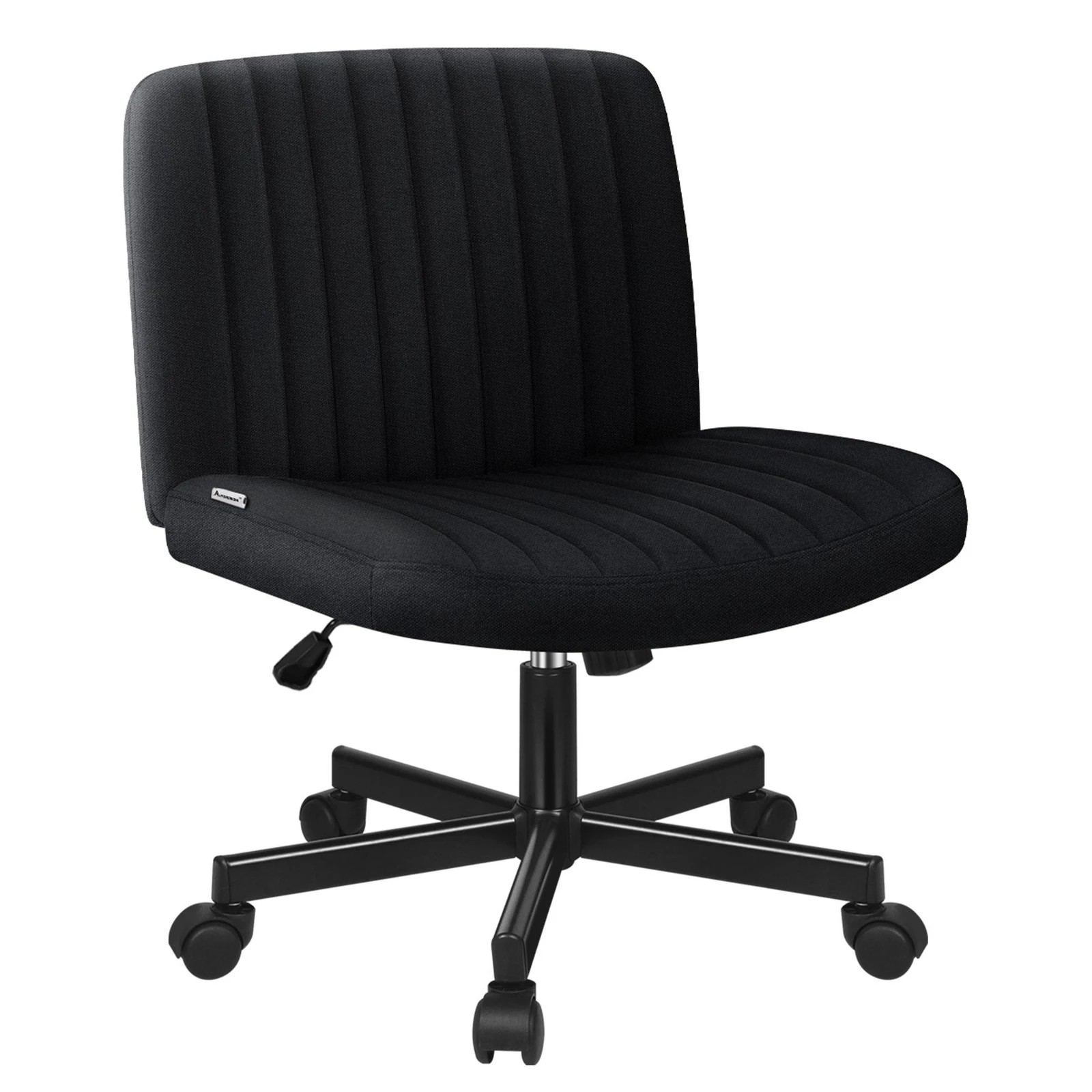 1 Alfordson Office Desk Chair Computer Armless Wide Seat Mid Back Fabric - Black, 1 of 9