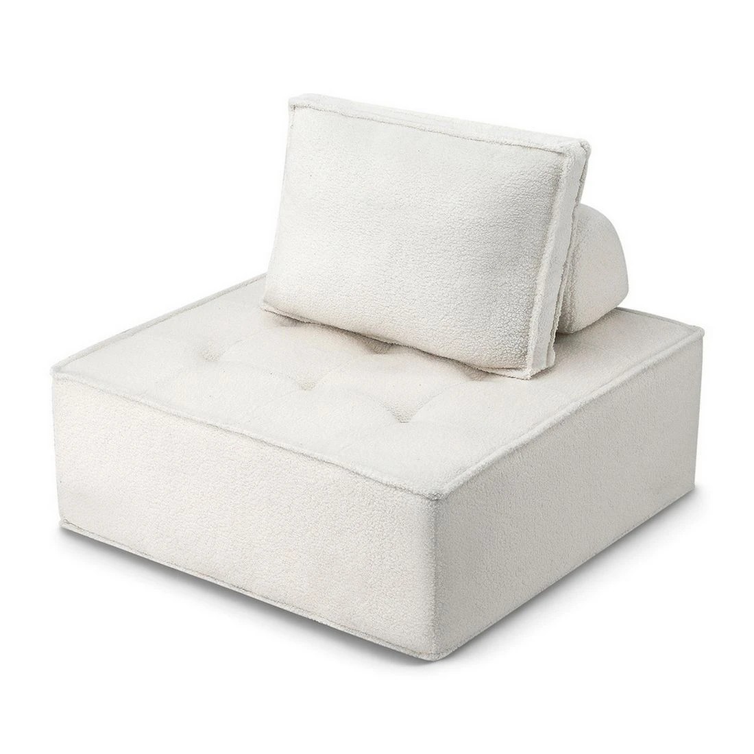 1 Artiss Floor Sofa Lounge Chair with Pillow - White, 1 of 8