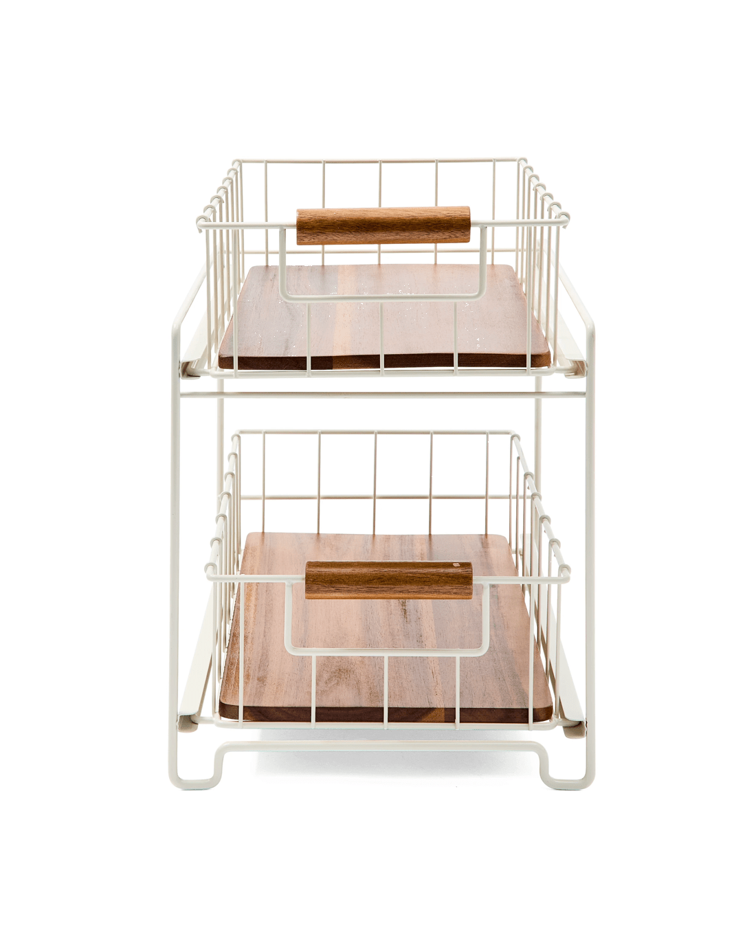 5 Off White and Acacia 2 Tier Drawers, 5 of 10