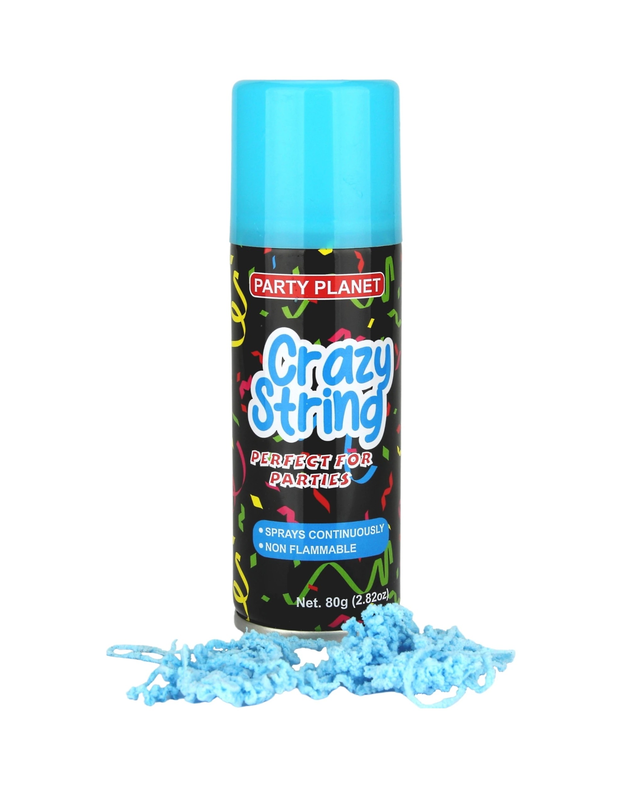 1 Party Planet Crazy String 80g Aerosol Can - Blue, 1 of 1