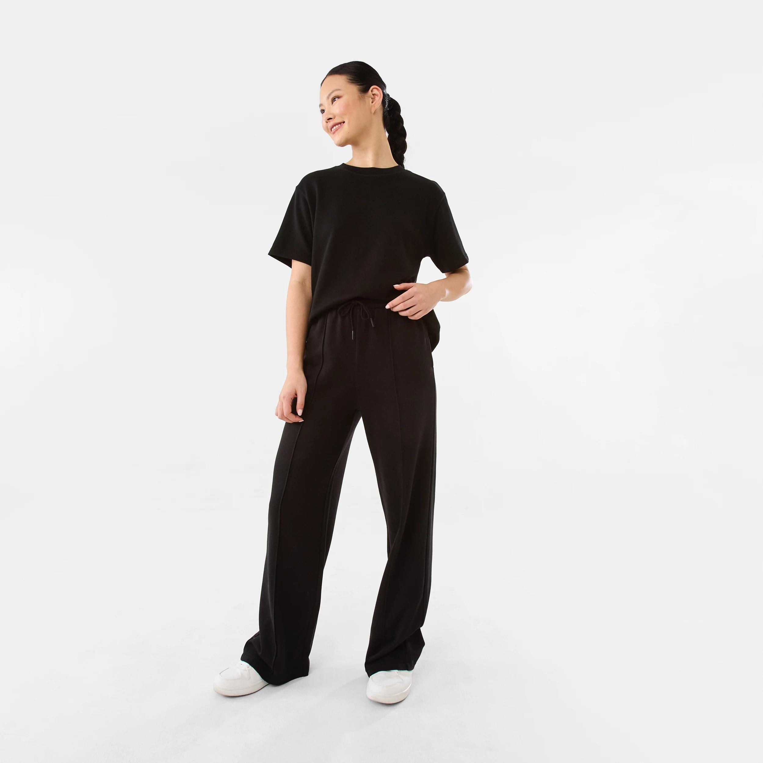 3 Active Womens French Terry Trackpants BLACK, 3 of 7