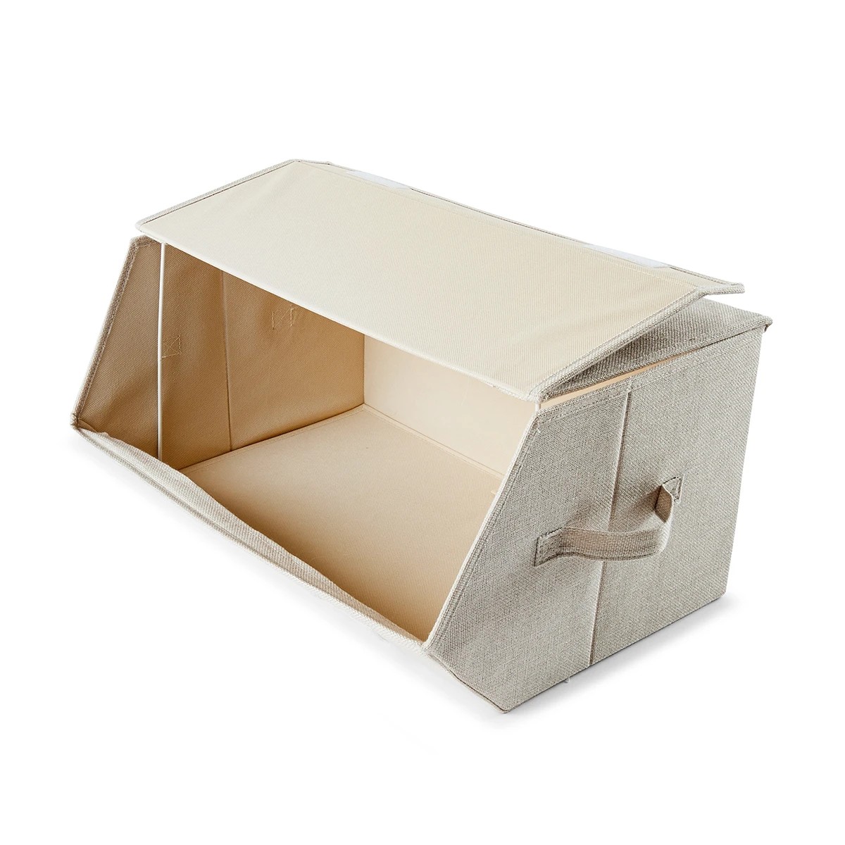 9 Stackable Linen Look Box - Beige, 9 of 9