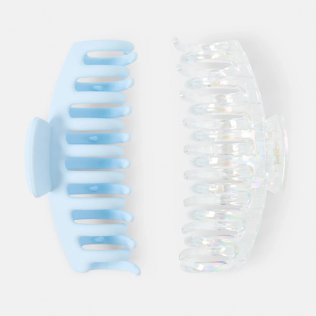 1 2 Pack Blue and Clear Barrel Claw Hair Clips, 1 of 4