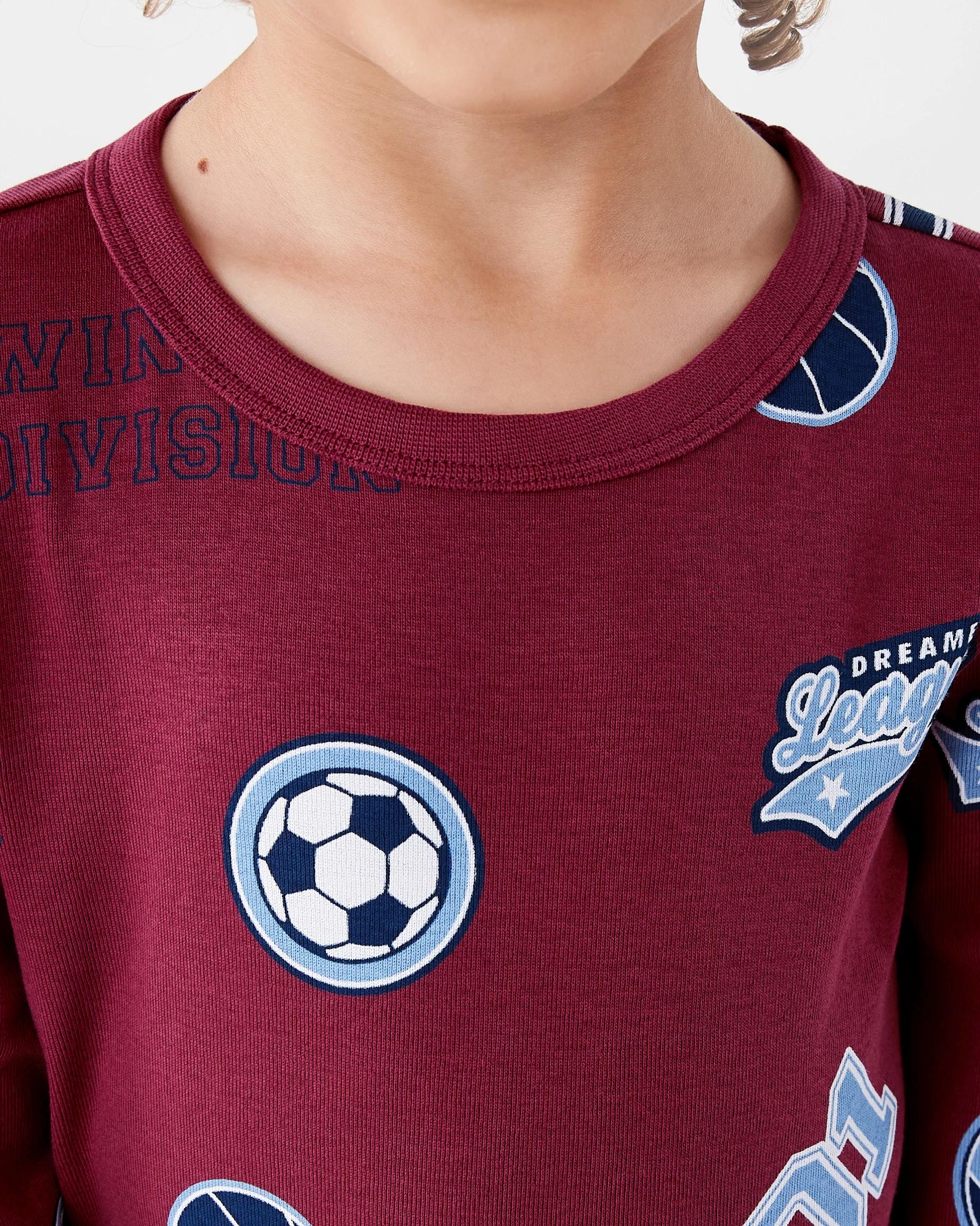 4 Rib Pyjama Set Red Sports, 4 of 7