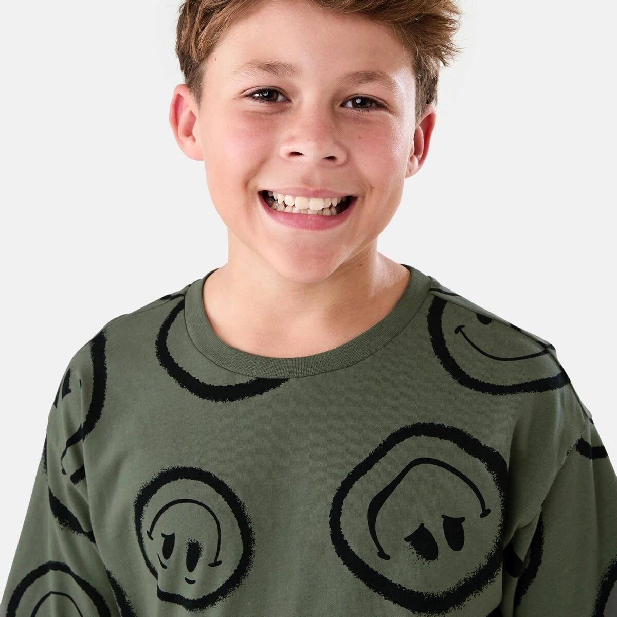 3 Short Sleeve Top and Long Pants Pyjama Set Grn Emotes, 3 of 7