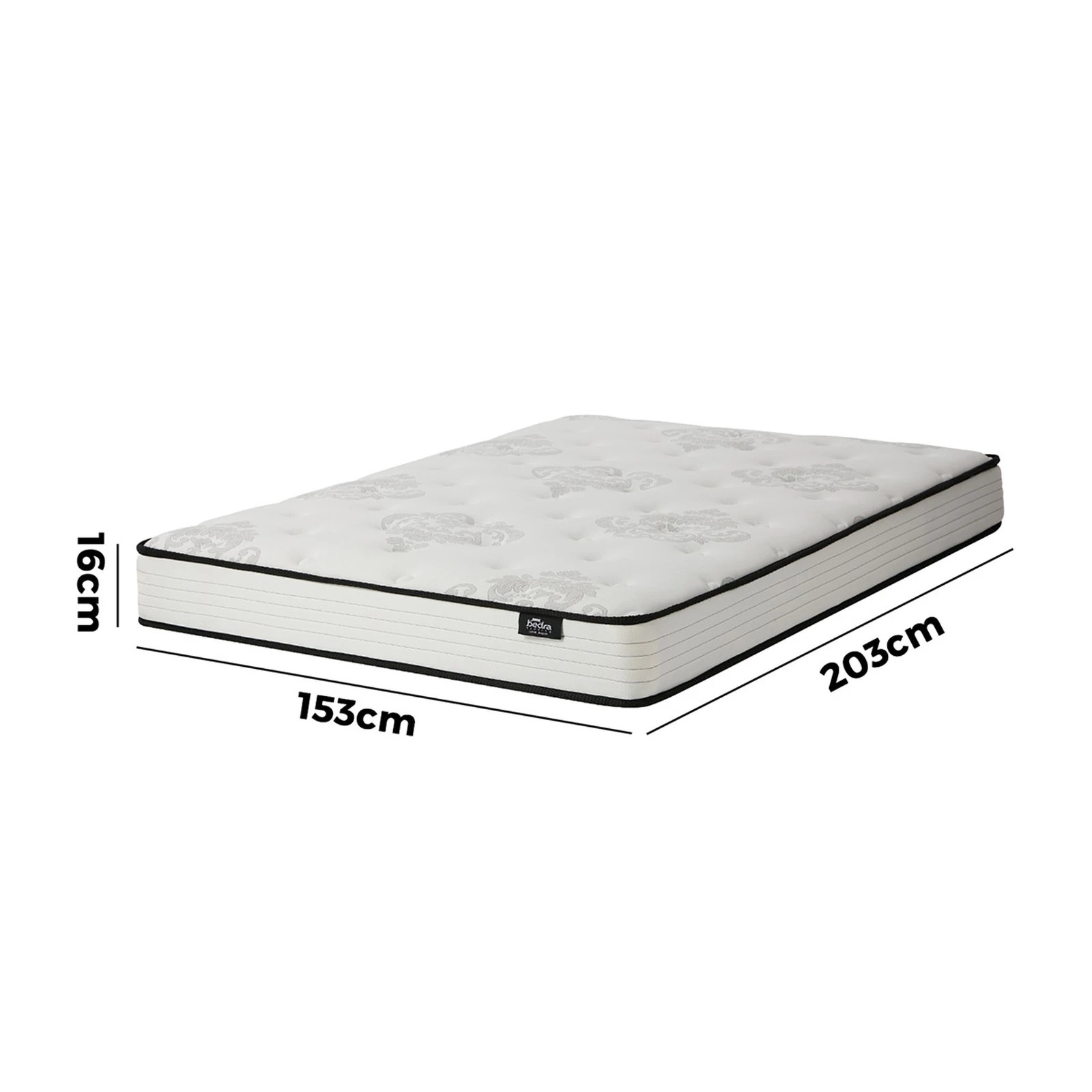 2 Bedra Bedding Queen Mattress Bonnell Spring Foam Bed Medium Firm Breathable 16cm - Queen Bed - White, 2 of 5