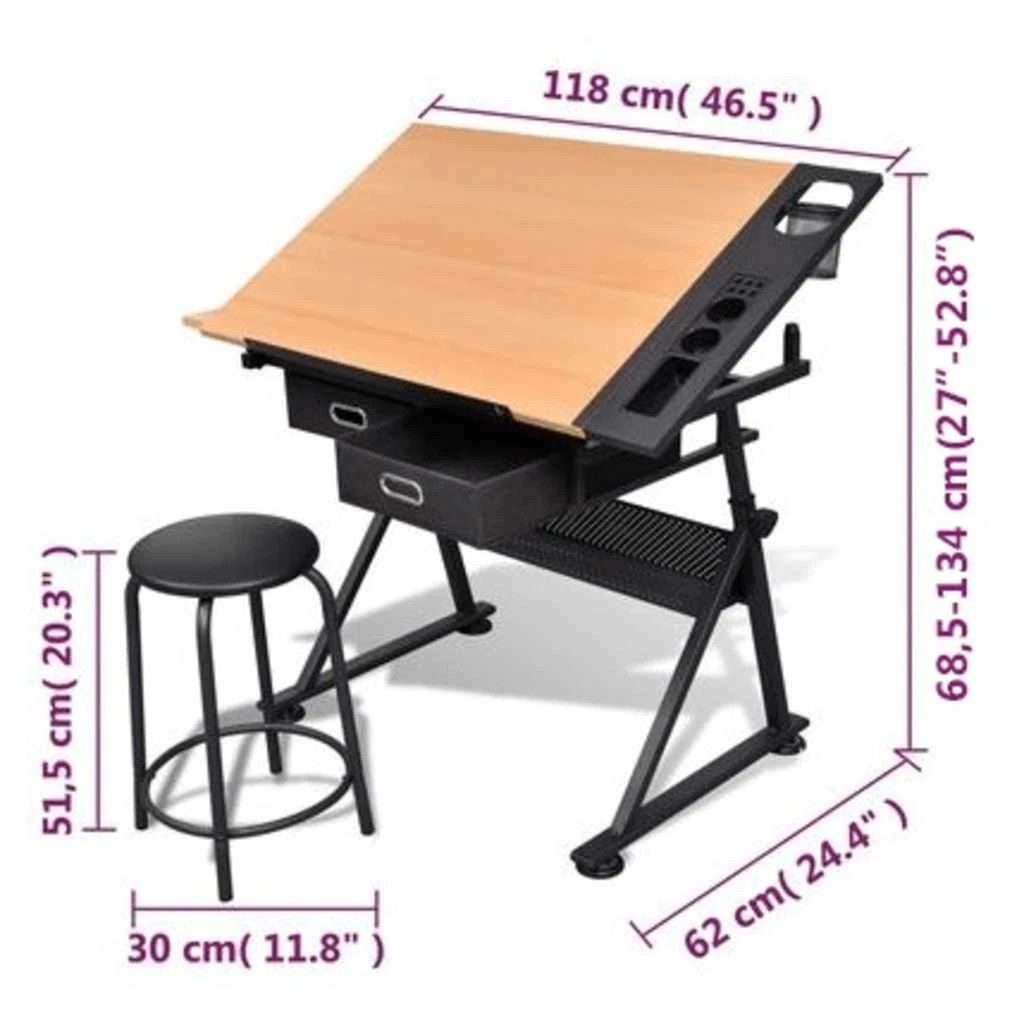 8 Vidaxl Computer Desk - Brown, 8 of 8