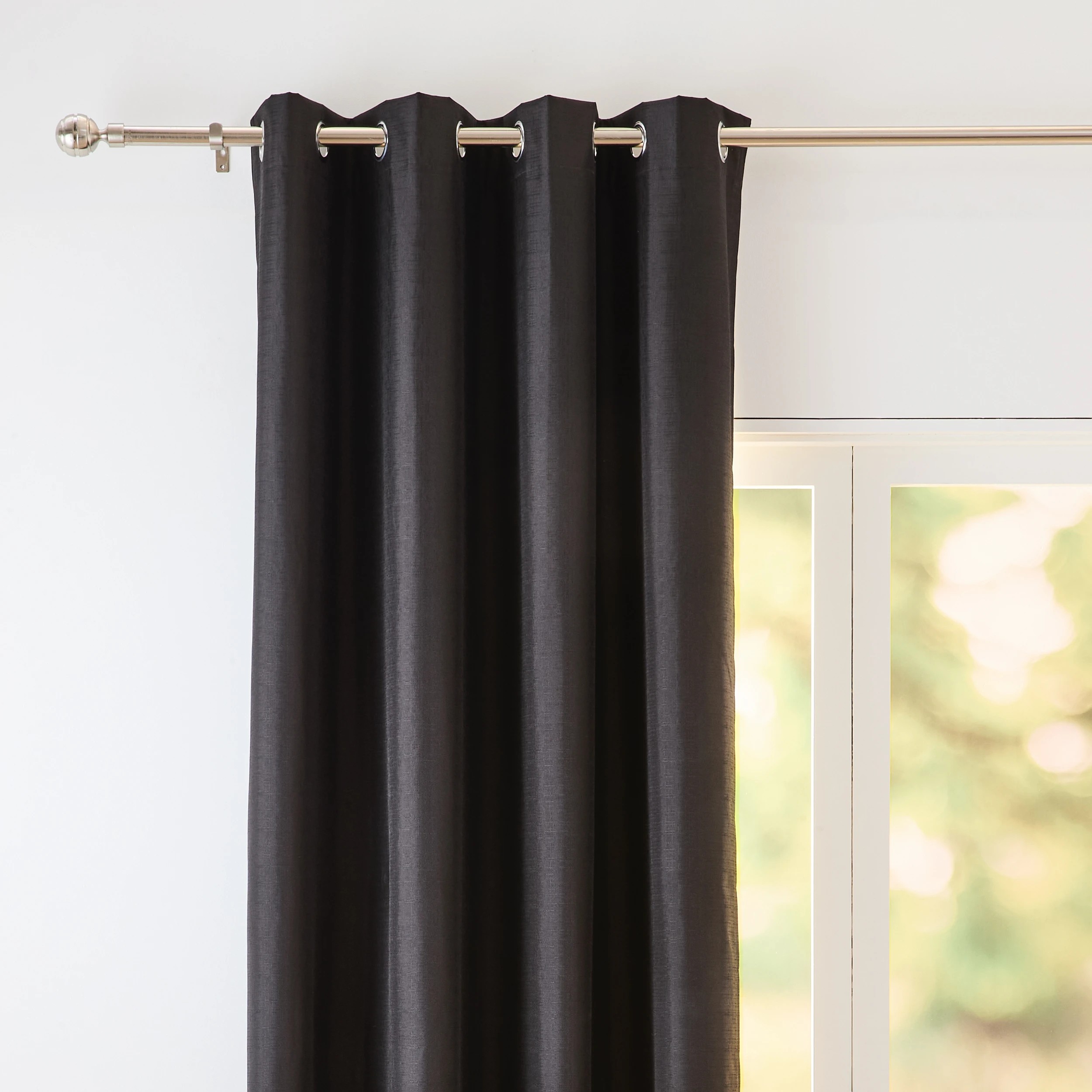 2 Monaco Long Block Out Curtain - Black - 140cm x 250cm, 2 of 5