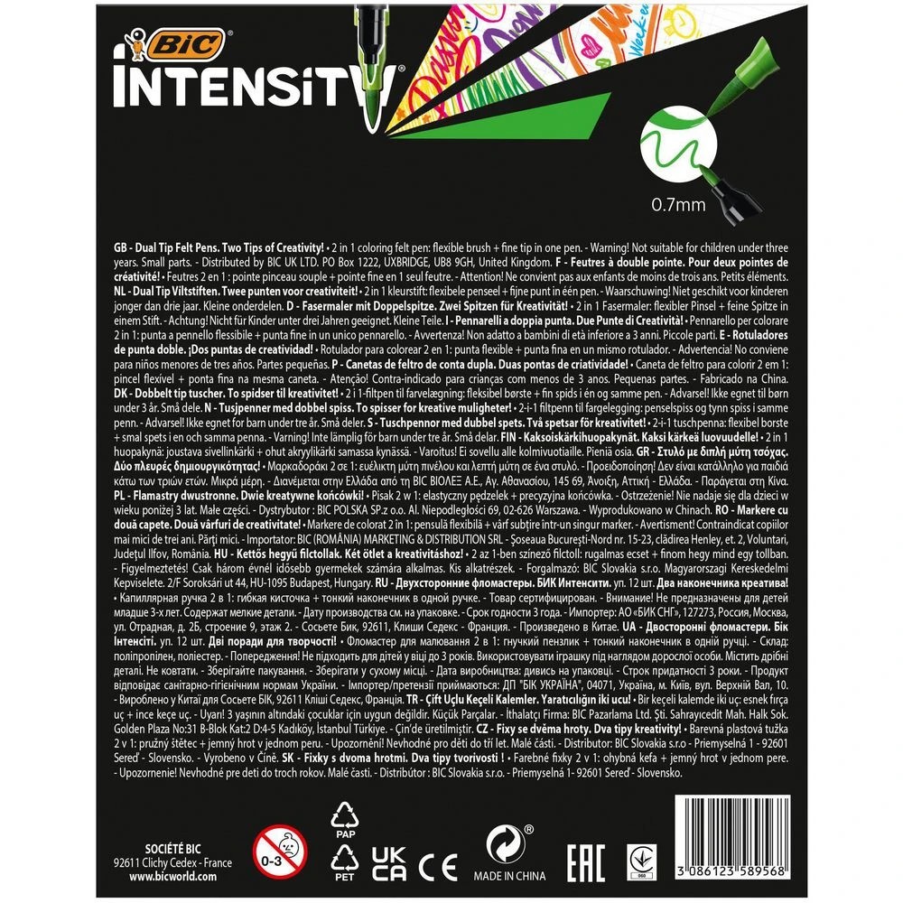 8 BIC Intensity Dual Tip Fineliner Assorted 12 Pack, 8 of 8
