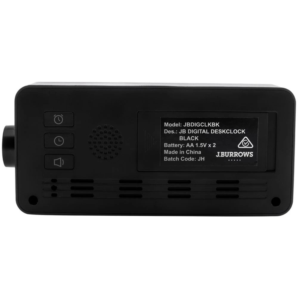 3 J.Burrows Digital Desk Clock Black, 3 of 3