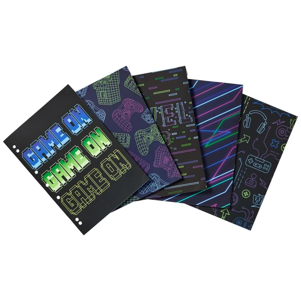 1 Studymate A4 Recycled Binder Books Geometric 5 Pack, 1 of 8