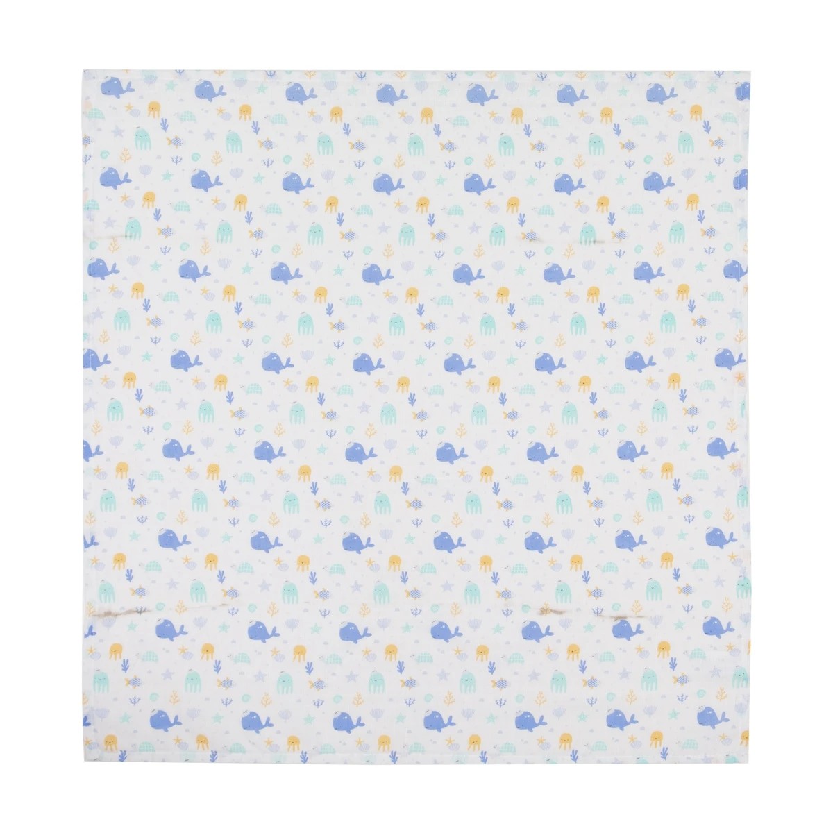 6 3 Pack Organic Cotton Muslin Wraps - Ocean, 6 of 6