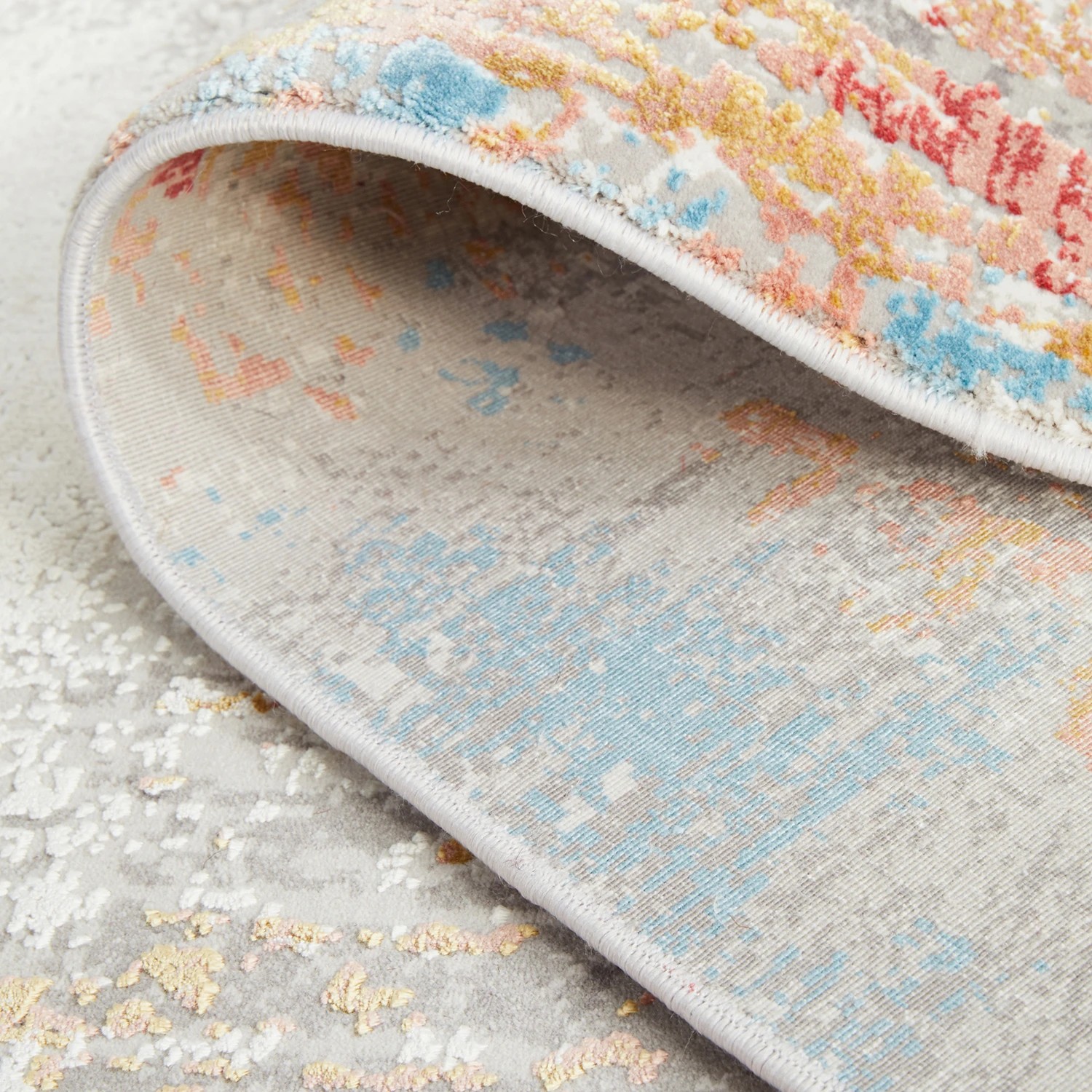 9 Common Ground Rugs Glimmers 107 400x80cm Runner - Large Bamboo Silk Power Loomed Rug - Multi, 9 of 9