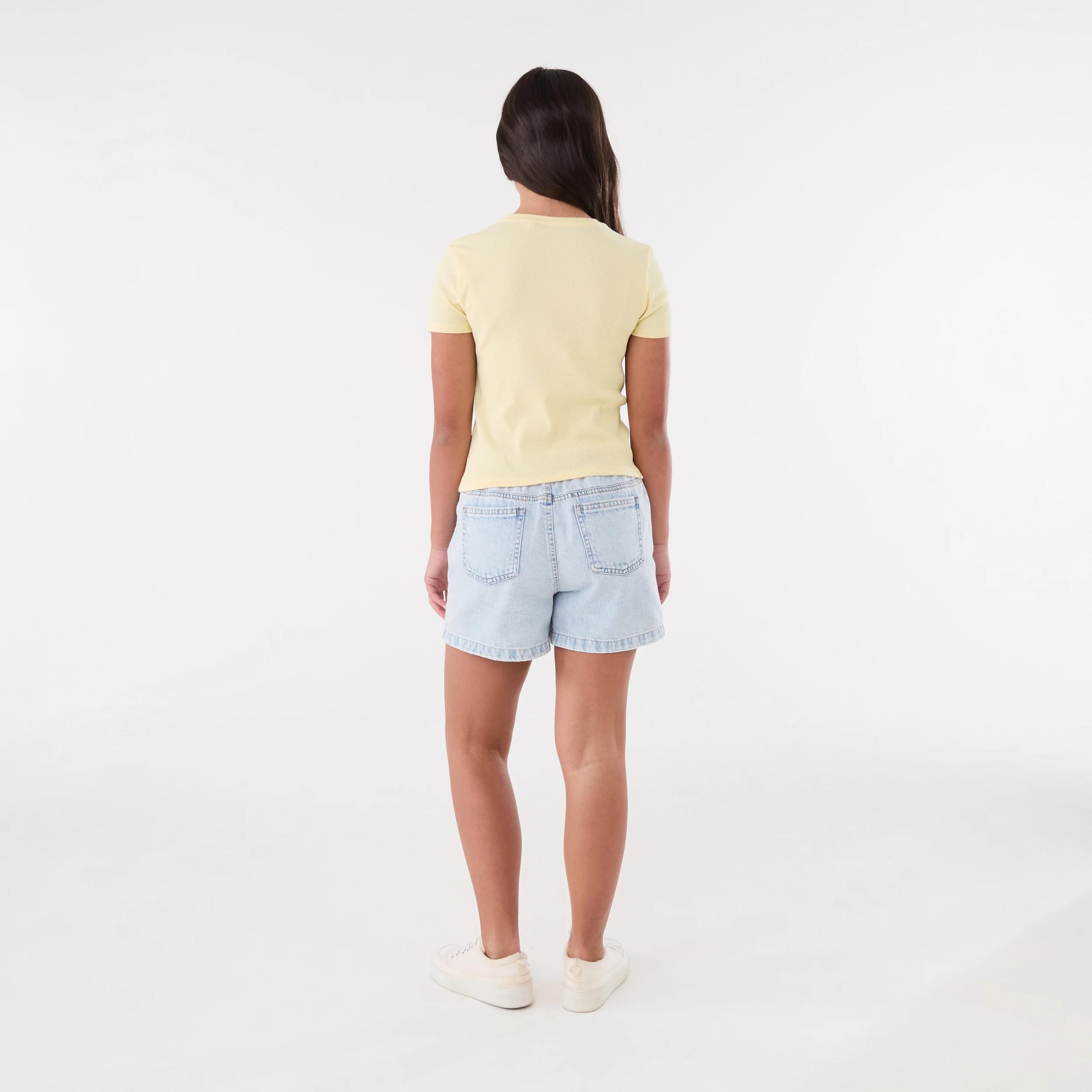 6 Short Sleeve Rib Top PARADISE SUN BUTTER CREAM, 6 of 6