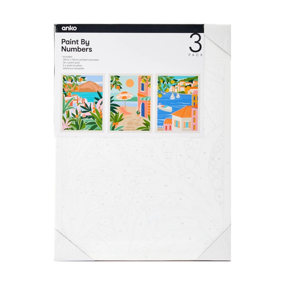 1 3 Pack Paint by Numbers - Sicily, 1 of 3