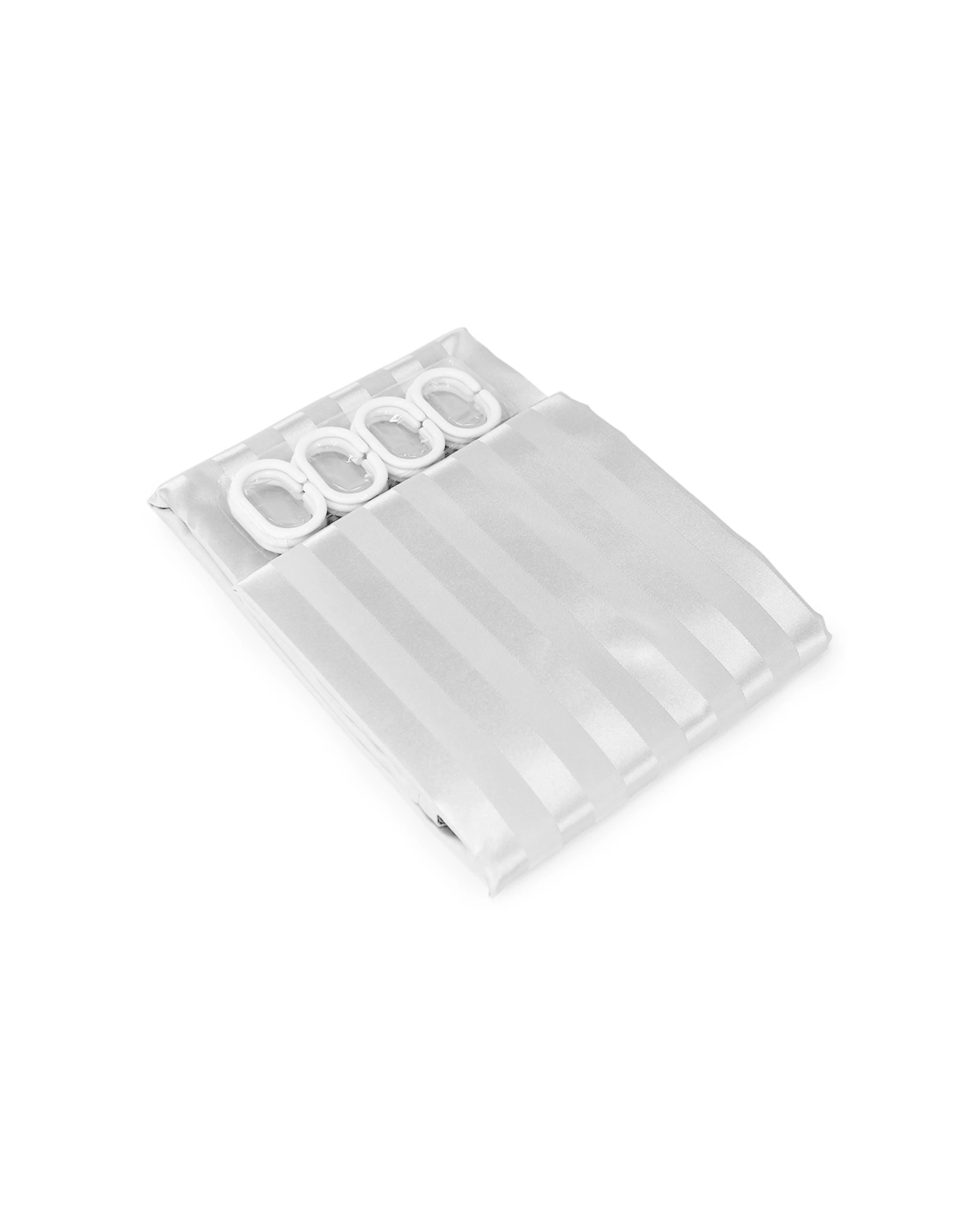 1 Wam Poly Bathroom Shower Classic Satin Curtain Rubber Inserts Plastic Rings - White, 1 of 1