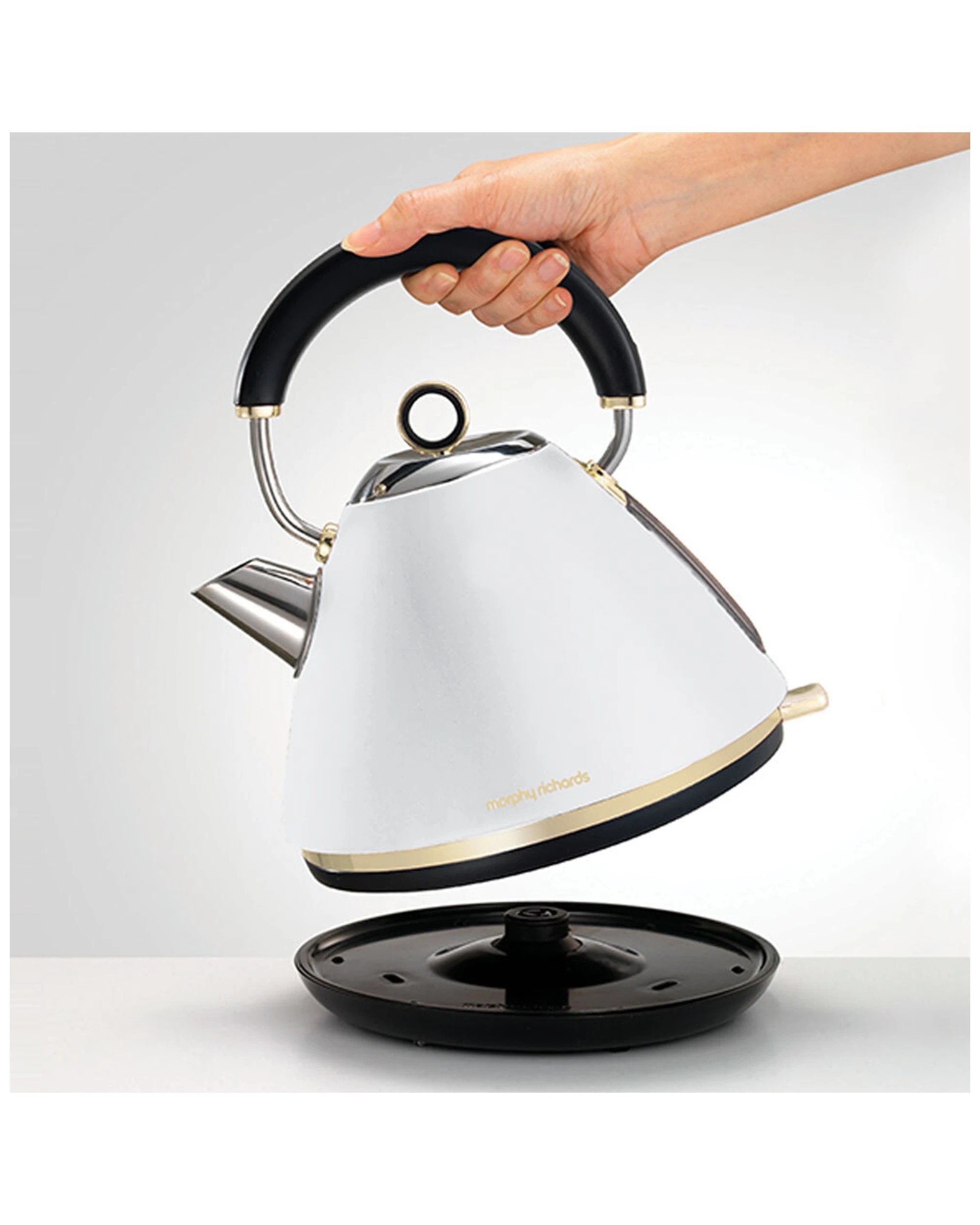 2 Morphy Richards Electric Ascend Soft Gold Traditional Pyramid Kettle 2200w
 - White, 2 of 5