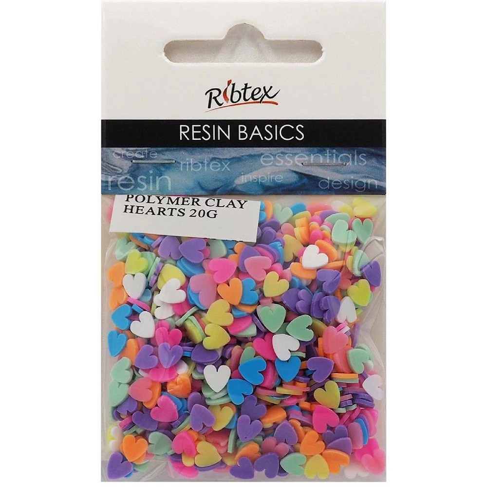 1 Ribtex UV Resin Polymer Clay Hearts, 1 of 1