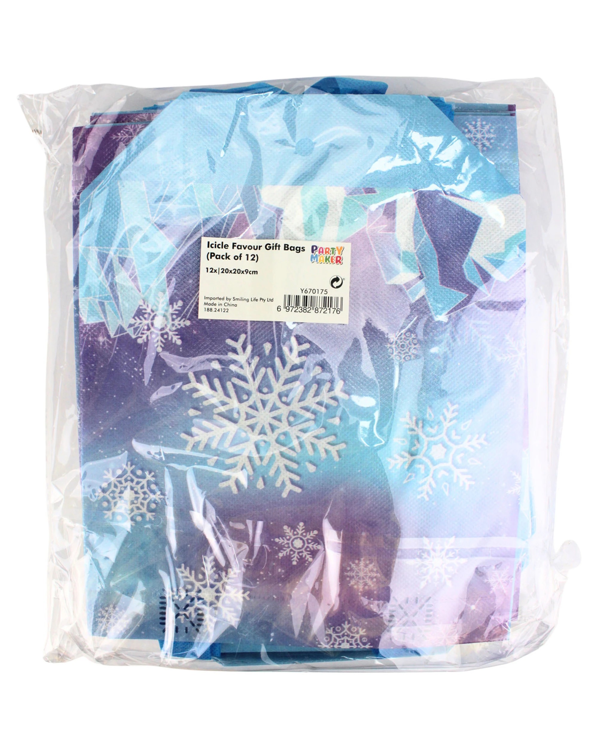 3 Party Maker Icicle Party Tote Bags Pack of 12 - Blue, 3 of 3