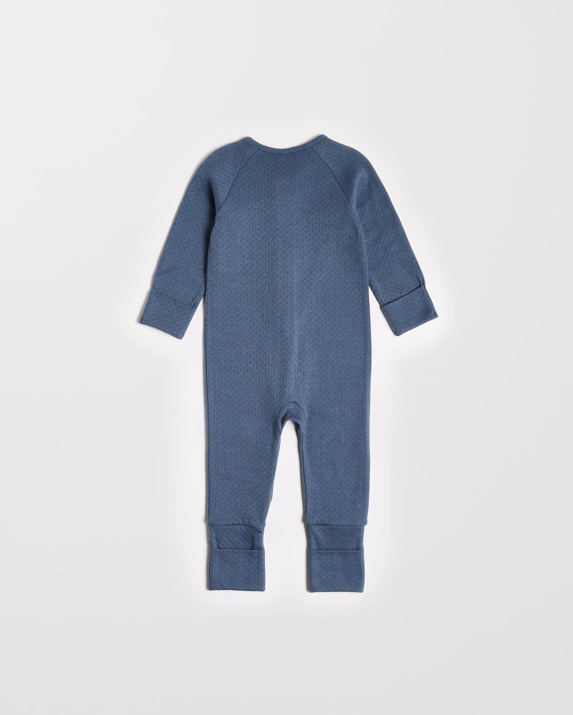 3 Target Organic Cotton Baby Pointelle Zip Coverall NAVY BLUE, 3 of 3