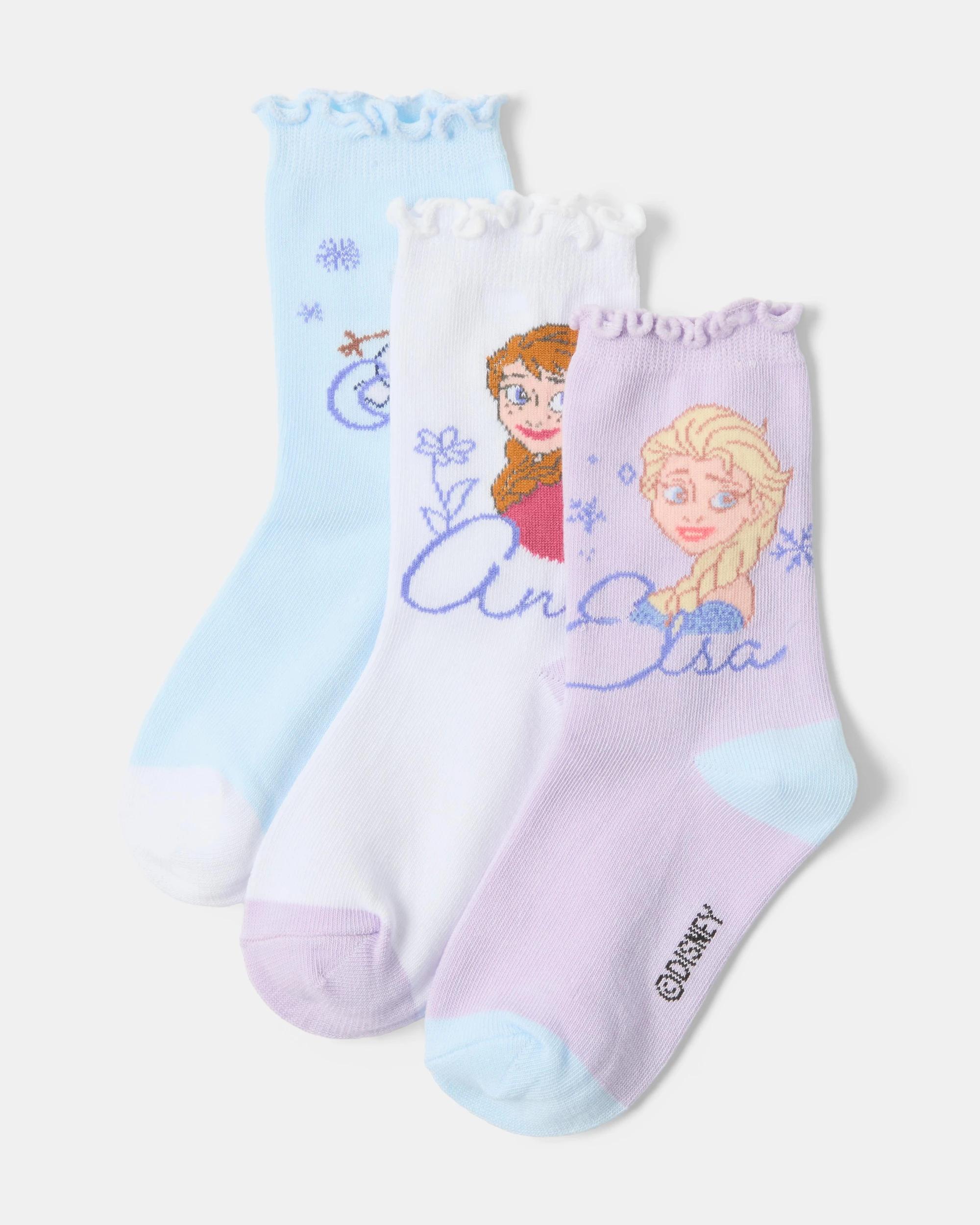1 3 Pack Frozen License Crew Socks Frozen, 1 of 3