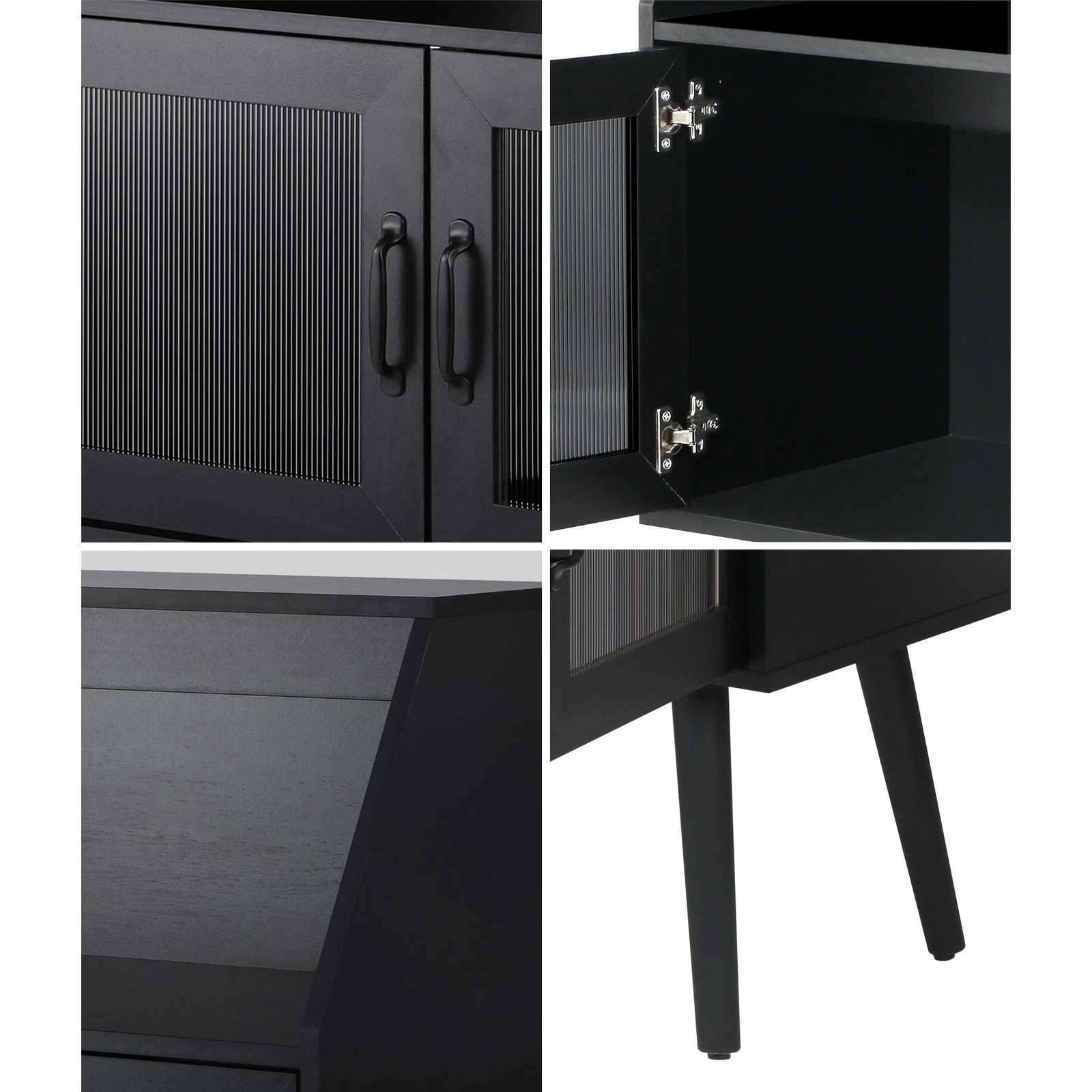 4 Oikiture Buffet Sideboard Fluted Door
 - Black, 4 of 10