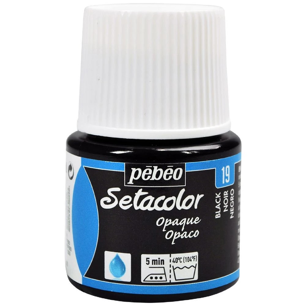 1 Pebeo Setacolor Fabric Paint 45mL Black, 1 of 2
