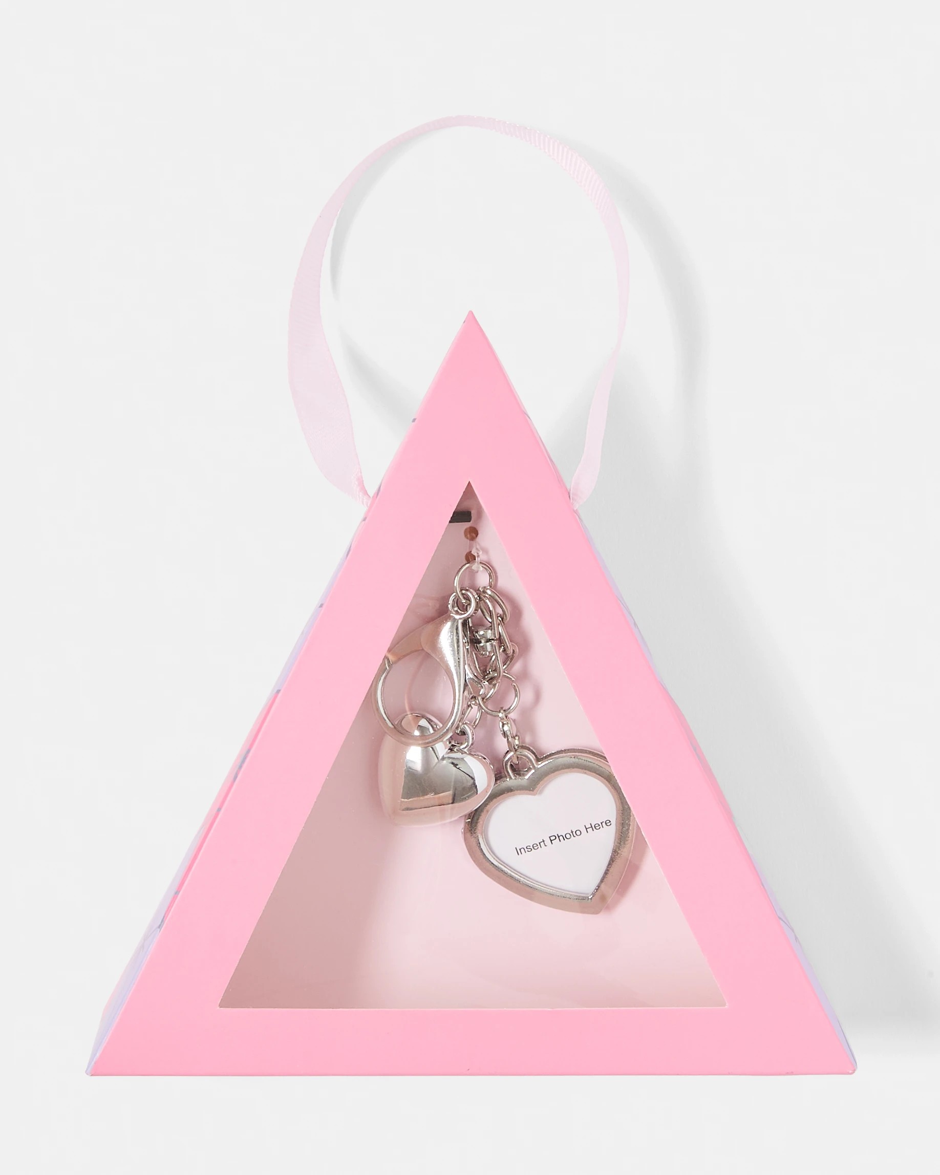 1 Heart Photo Charm Keyring Gift Set - Silver Tone, 1 of 3