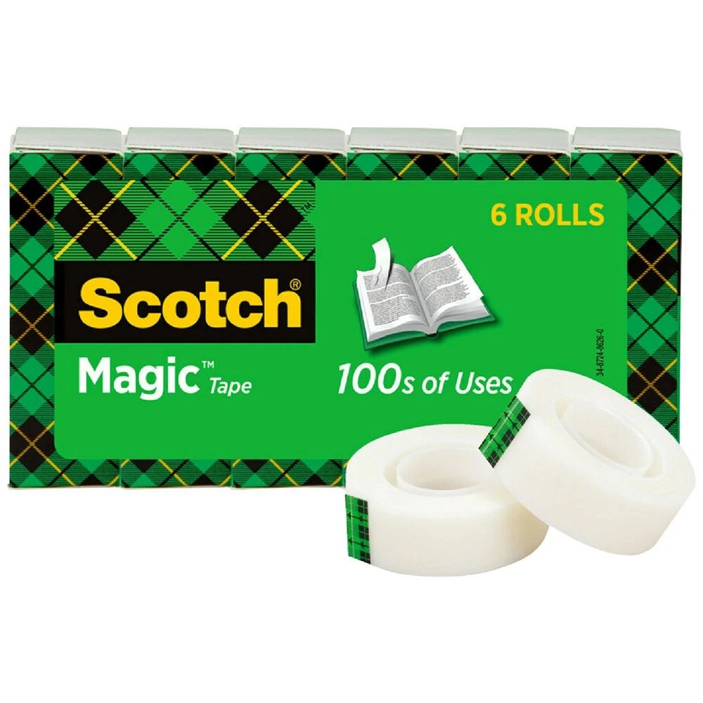 1 Scotch Magic Tape 19mm x 20m 6 Pack, 1 of 6