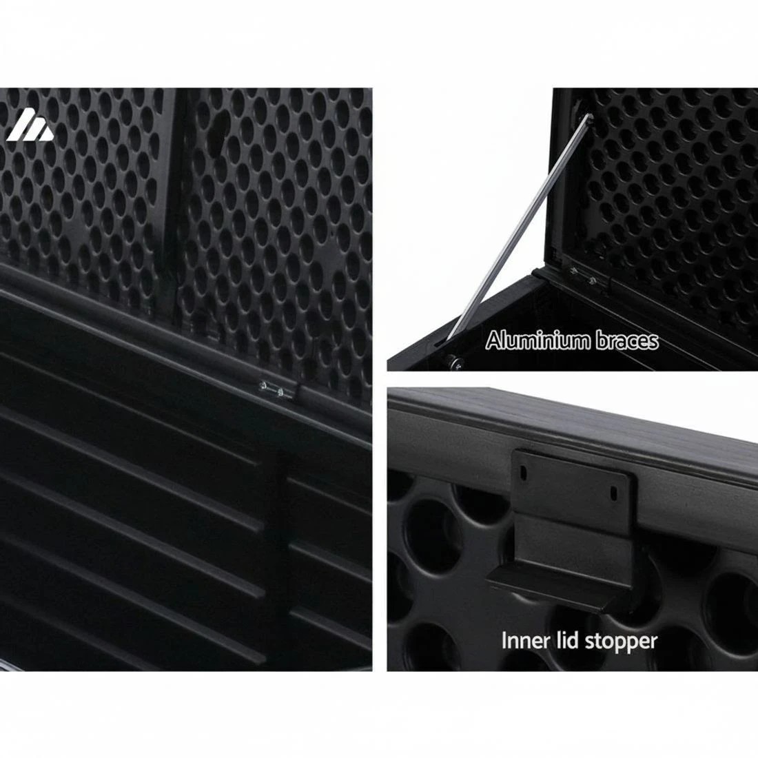 7 Gardeon Outdoor Storage Box 390L Container Lockable Garden Bench Shed Tools Toy - Black, 7 of 8