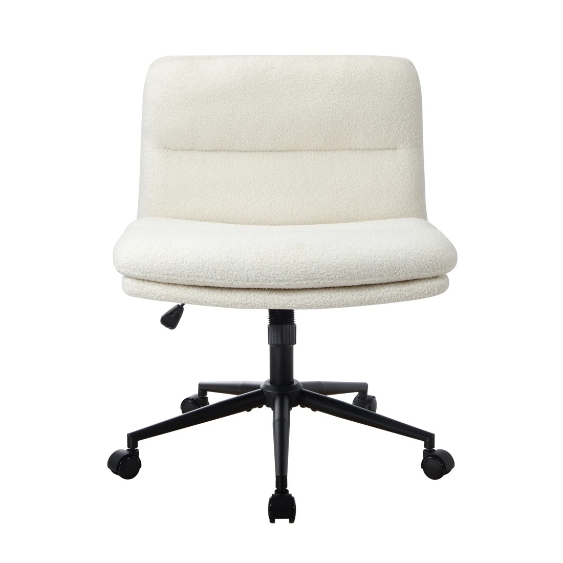 7 Oikiture Armless Office Desk Chair Boucle
 - White, 7 of 10